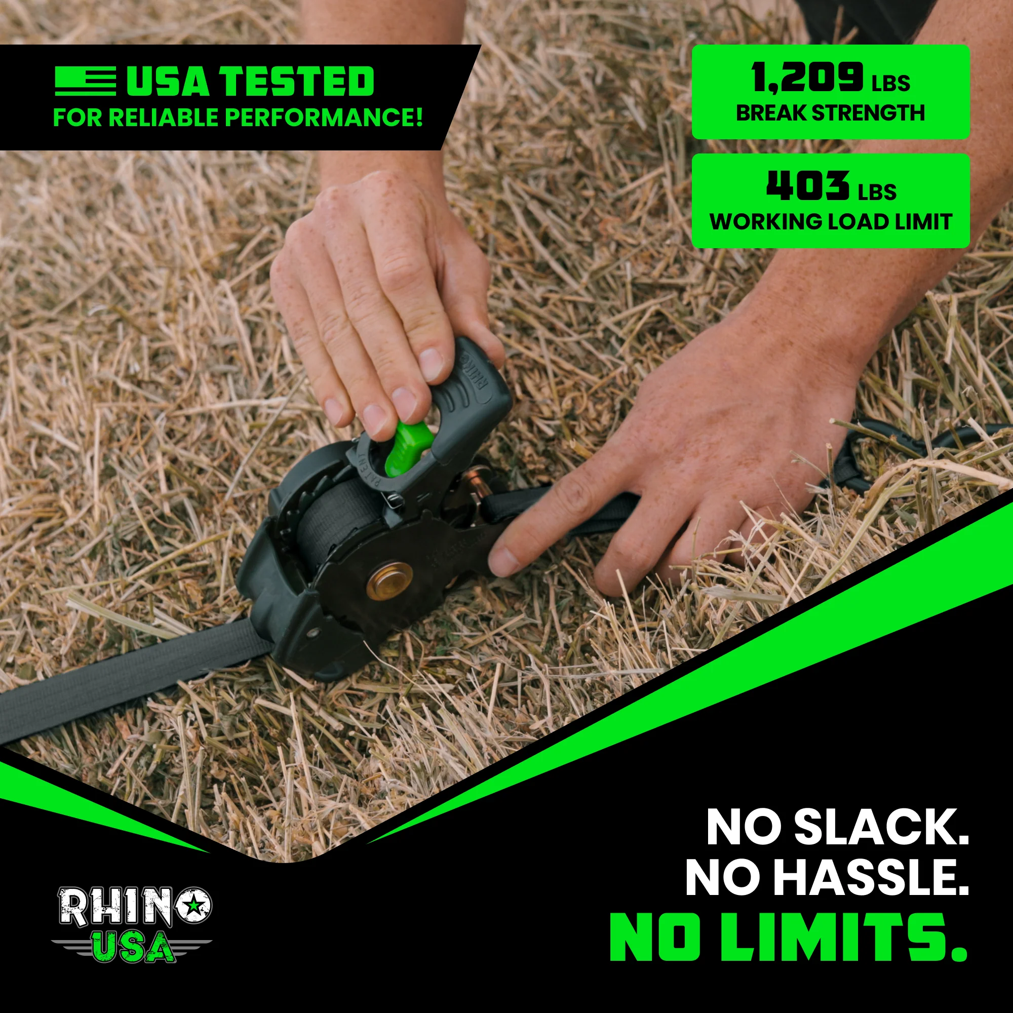 1" x 10' Retractable Ratchet Straps - Image 103