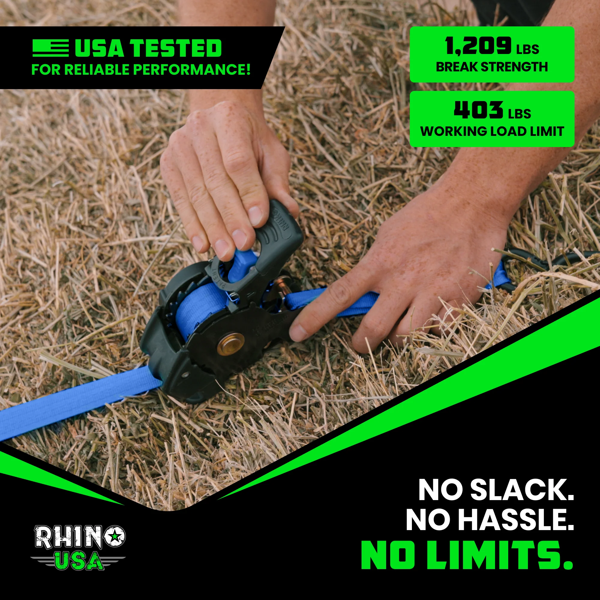 1" x 10' Retractable Ratchet Straps - Image 131