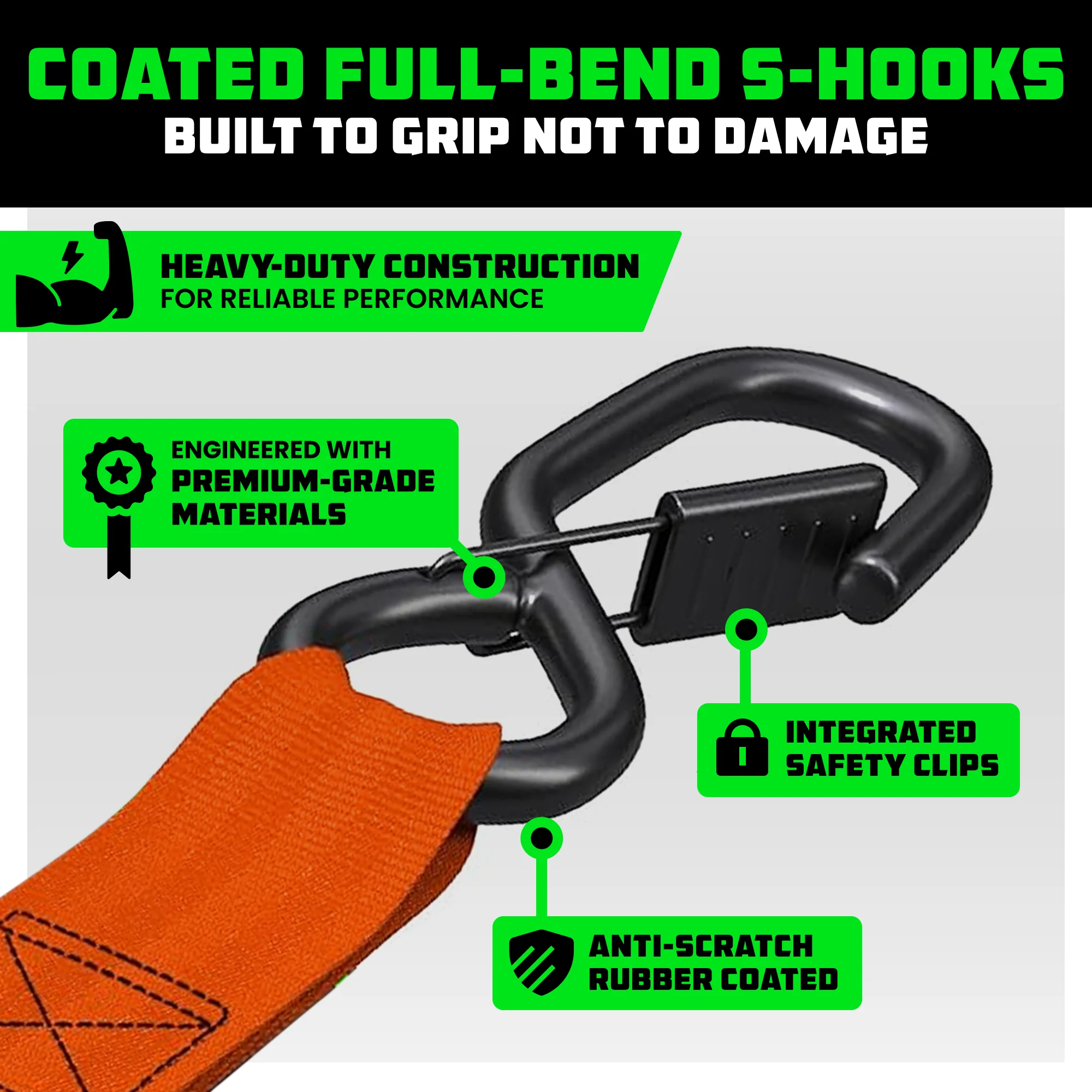 1" x 10' Retractable Ratchet Straps - Image 156