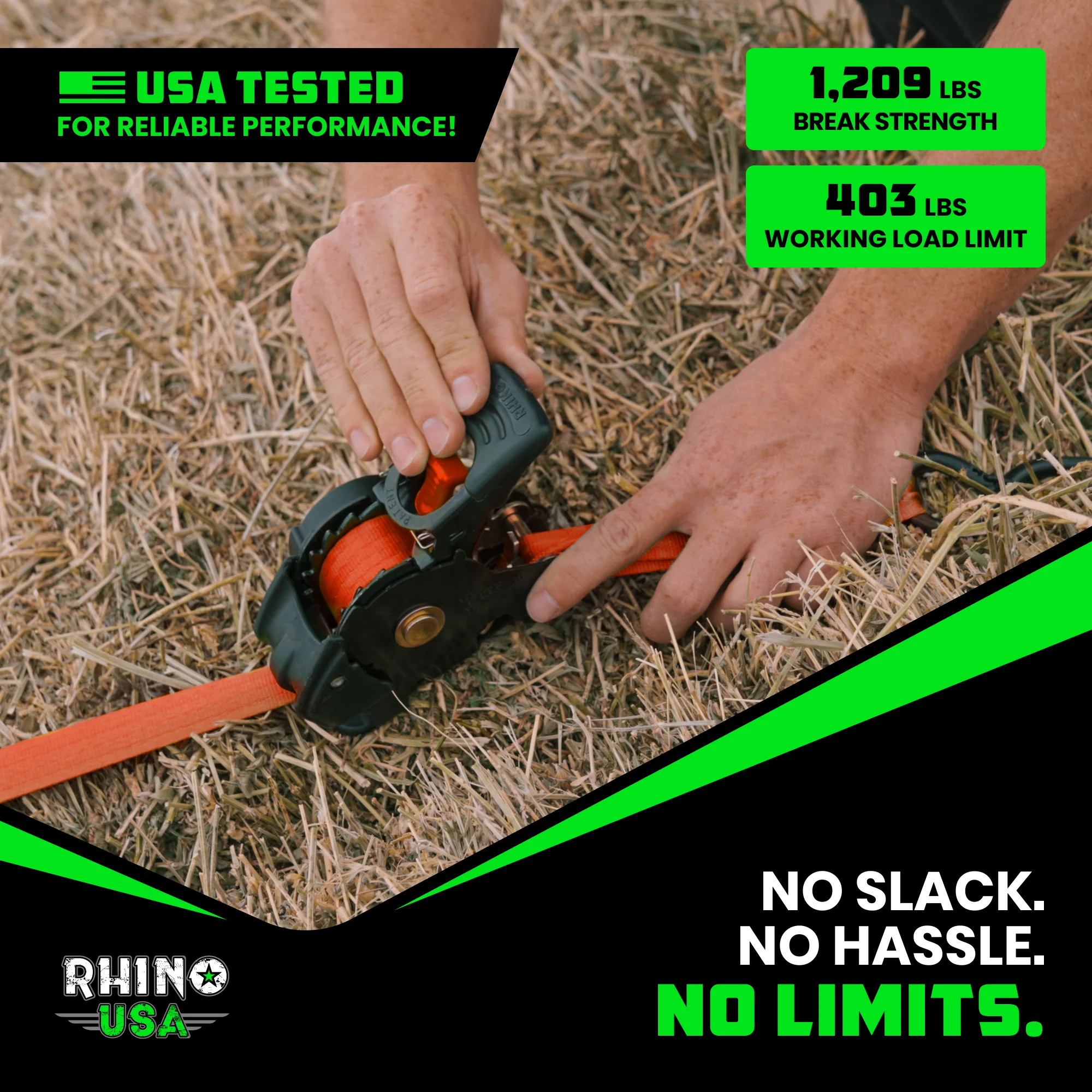 1" x 10' Retractable Ratchet Straps - Image 167