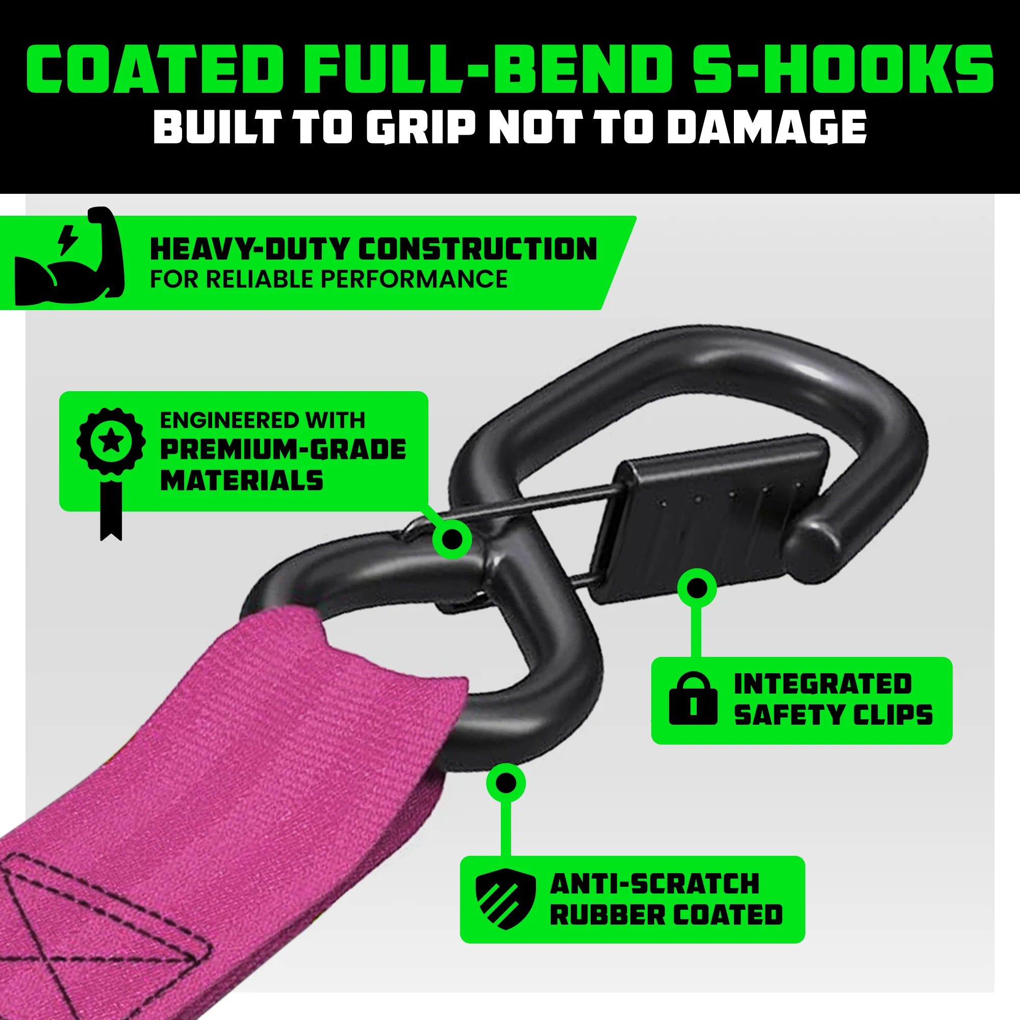 1" x 10' Retractable Ratchet Straps - Image 206