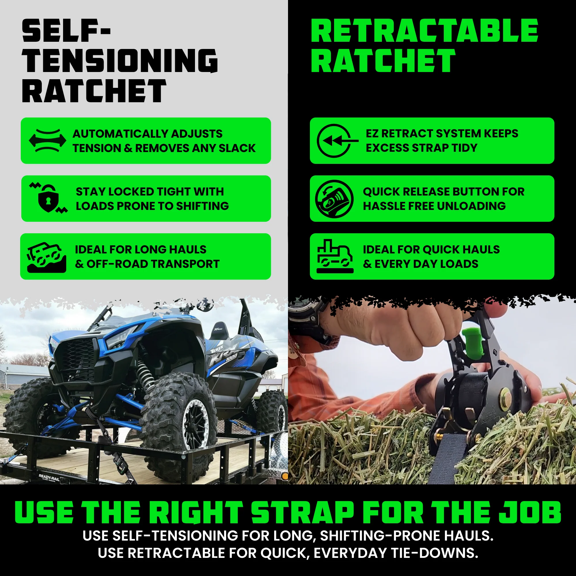 1" x 10' Retractable Ratchet Straps - Image 209