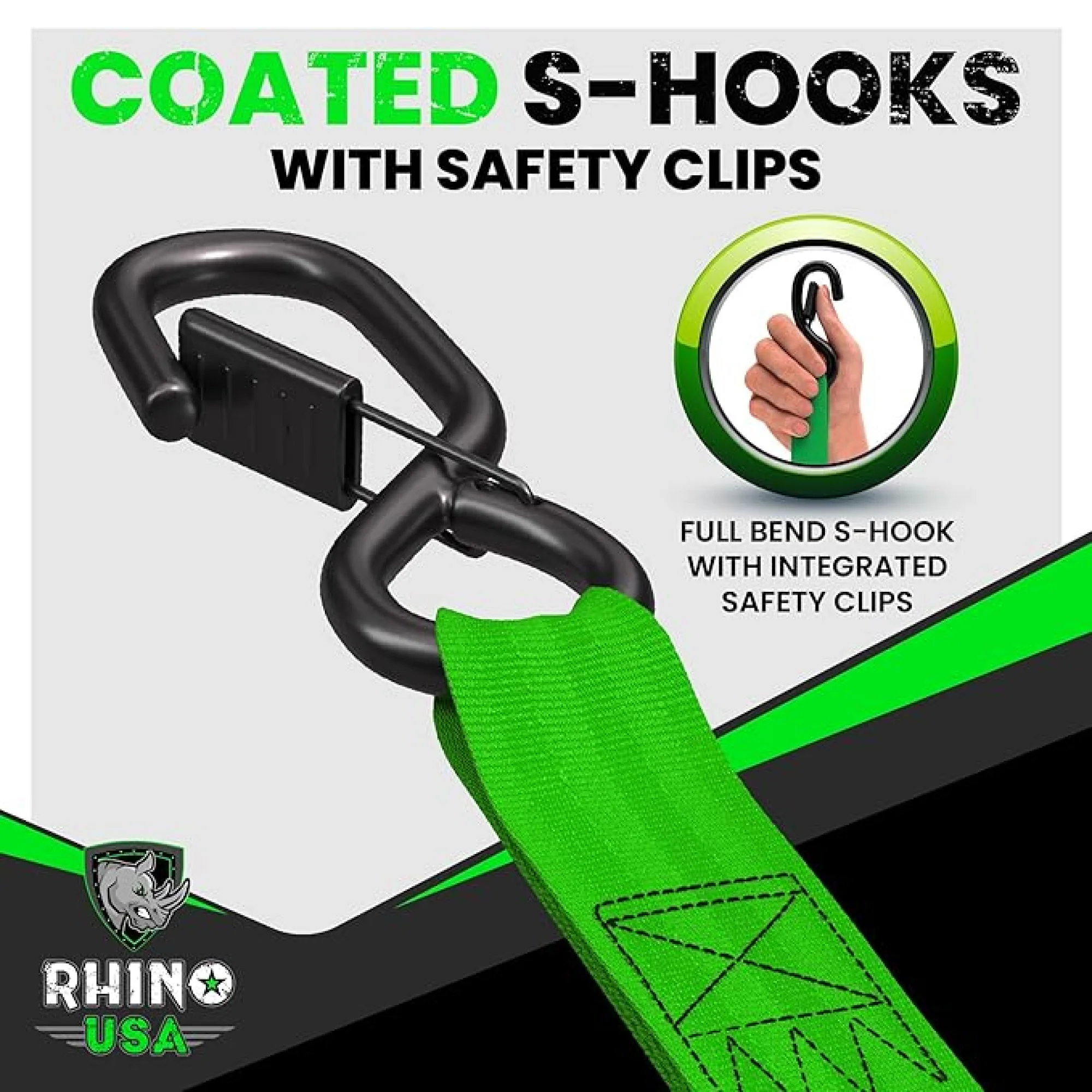 1" x 10' Retractable Ratchet Straps - Image 26