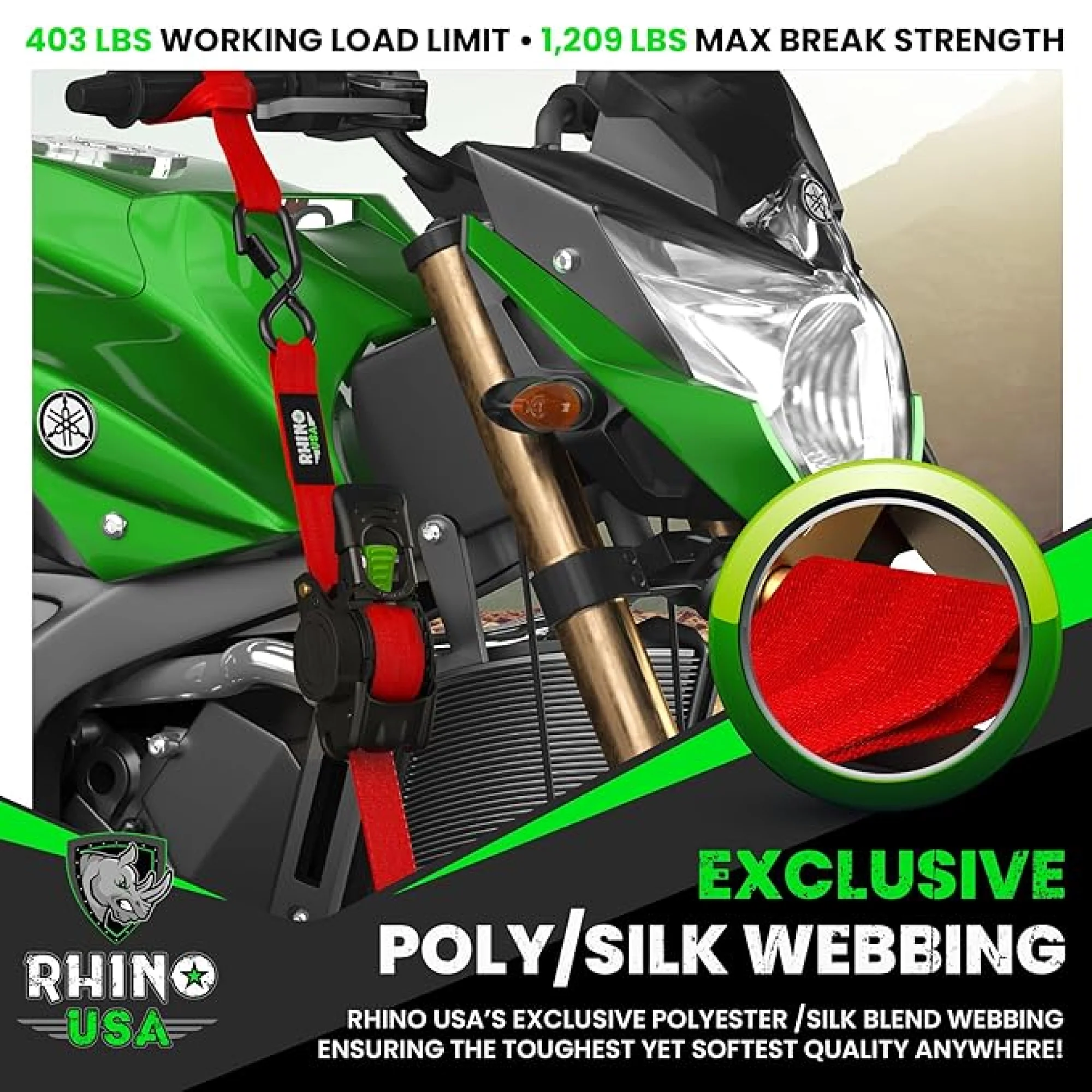 1" x 10' Retractable Ratchet Straps - Image 53