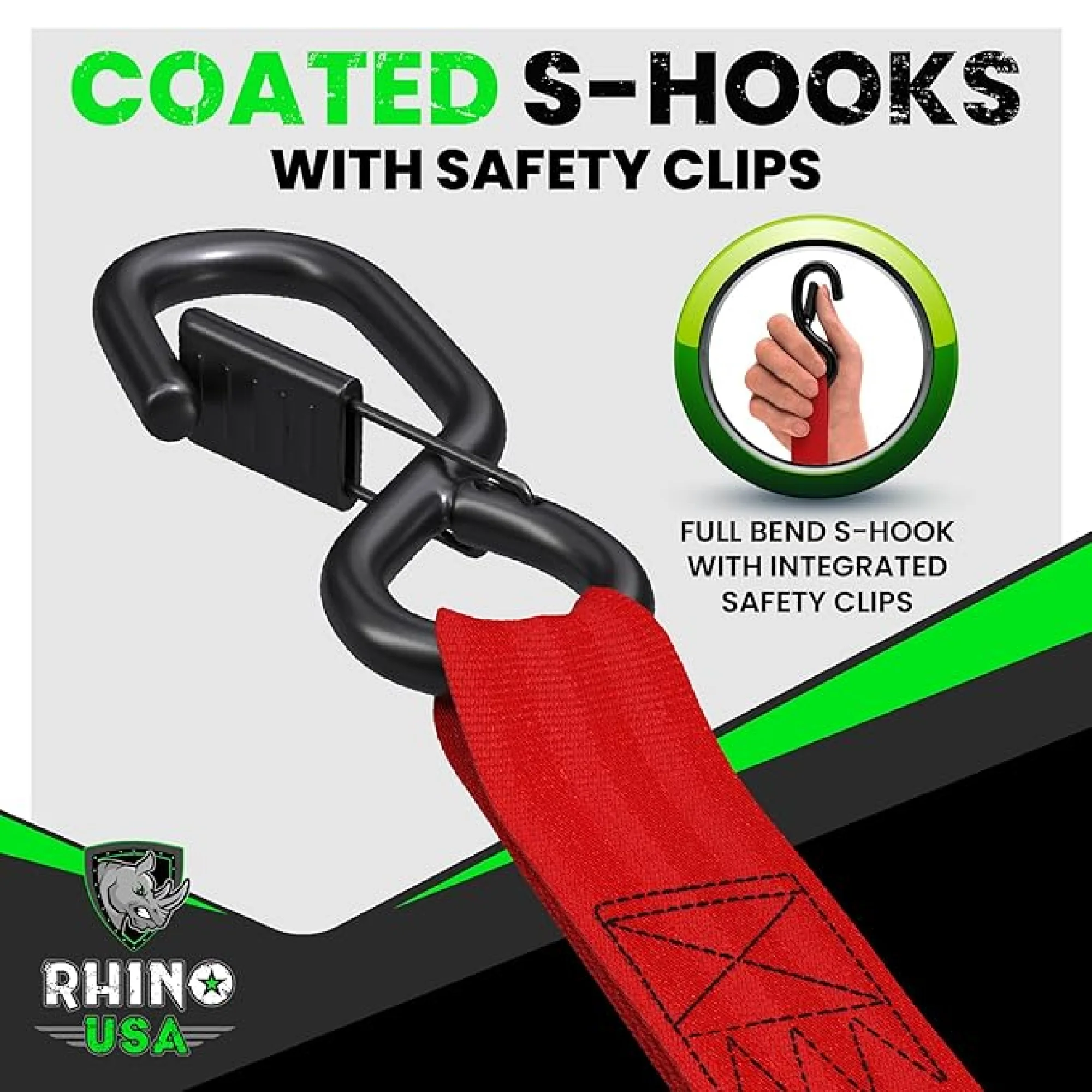 1" x 10' Retractable Ratchet Straps - Image 58