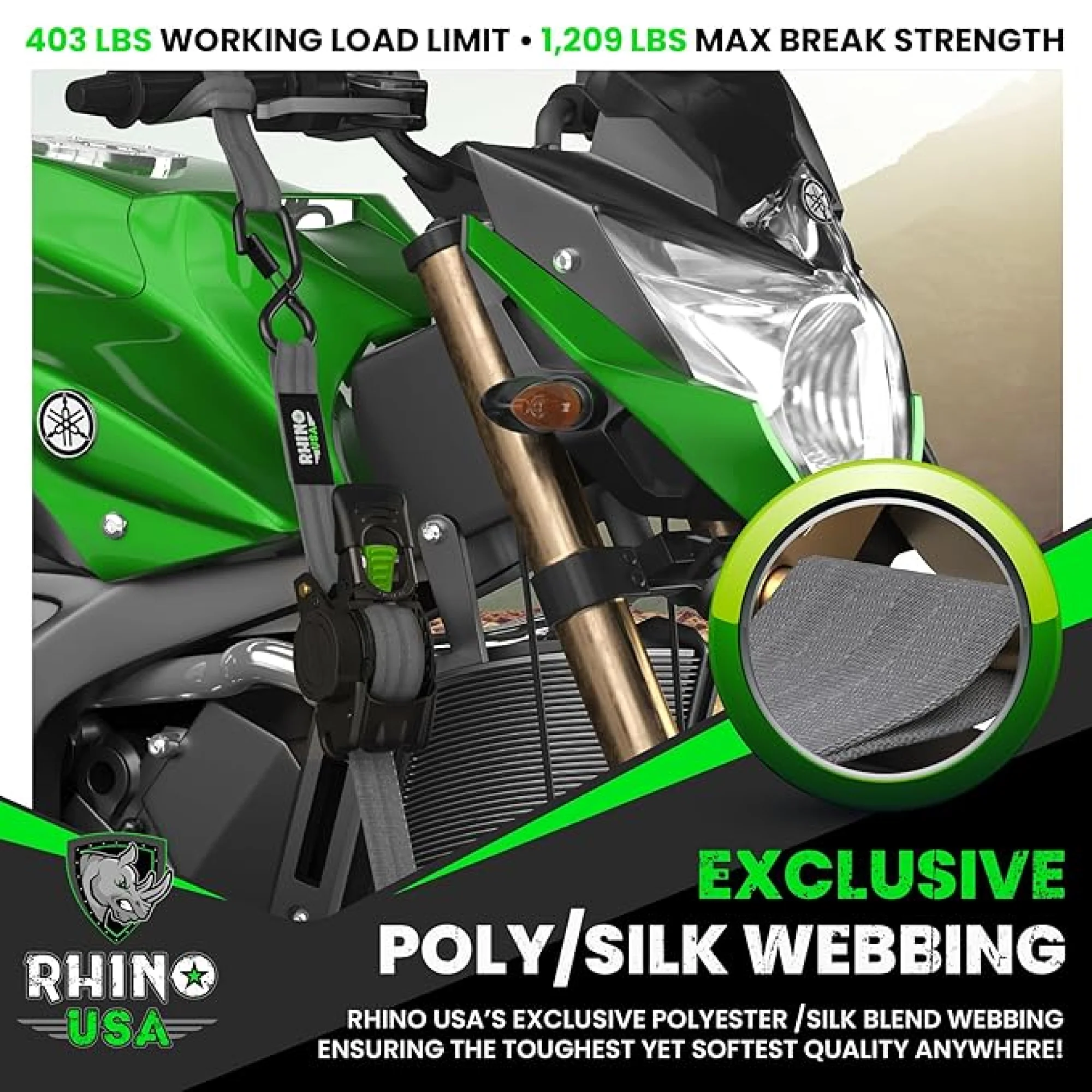 1" x 10' Retractable Ratchet Straps - Image 91