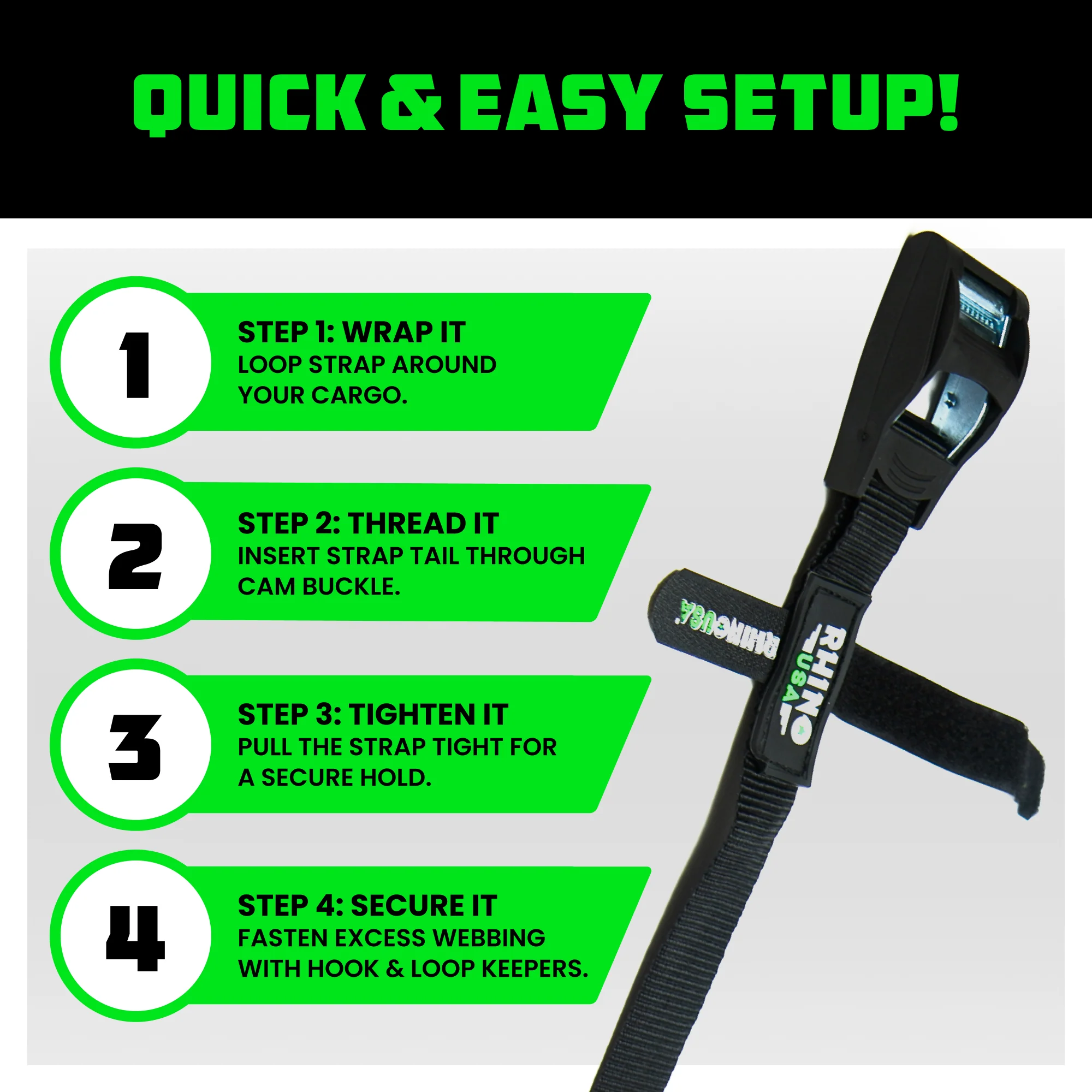 1" x 12' Lashing Tie-Down Straps - Image 6