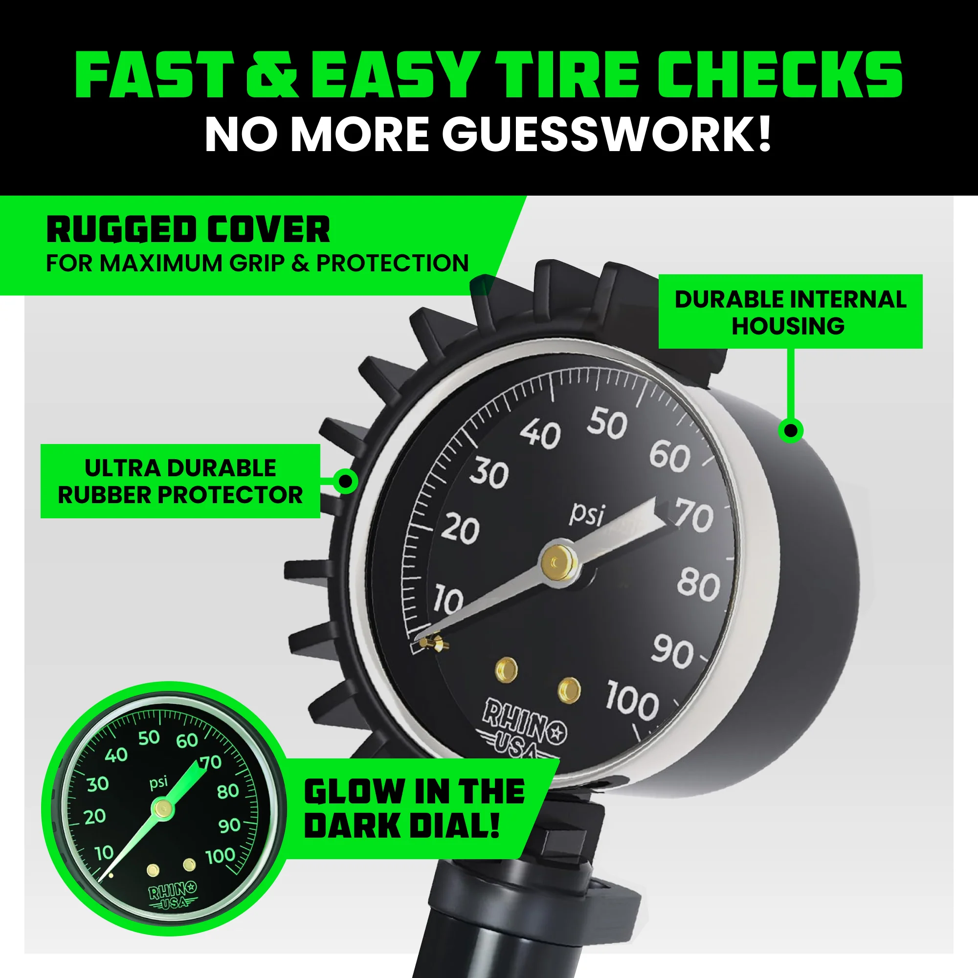 100 PSI Tire Inflator Gauge - Image 3