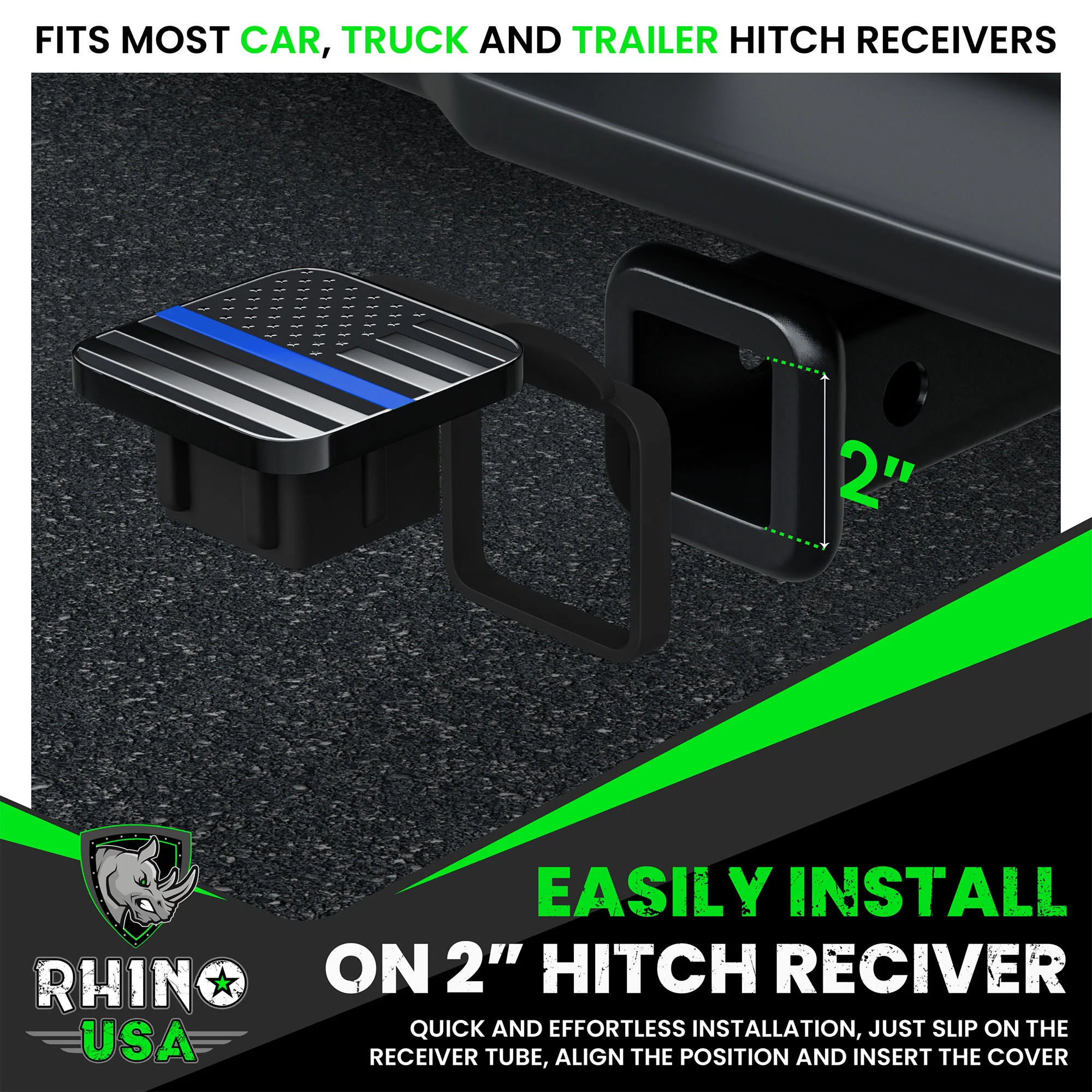 2" American Flag Hitch Cover - Image 20