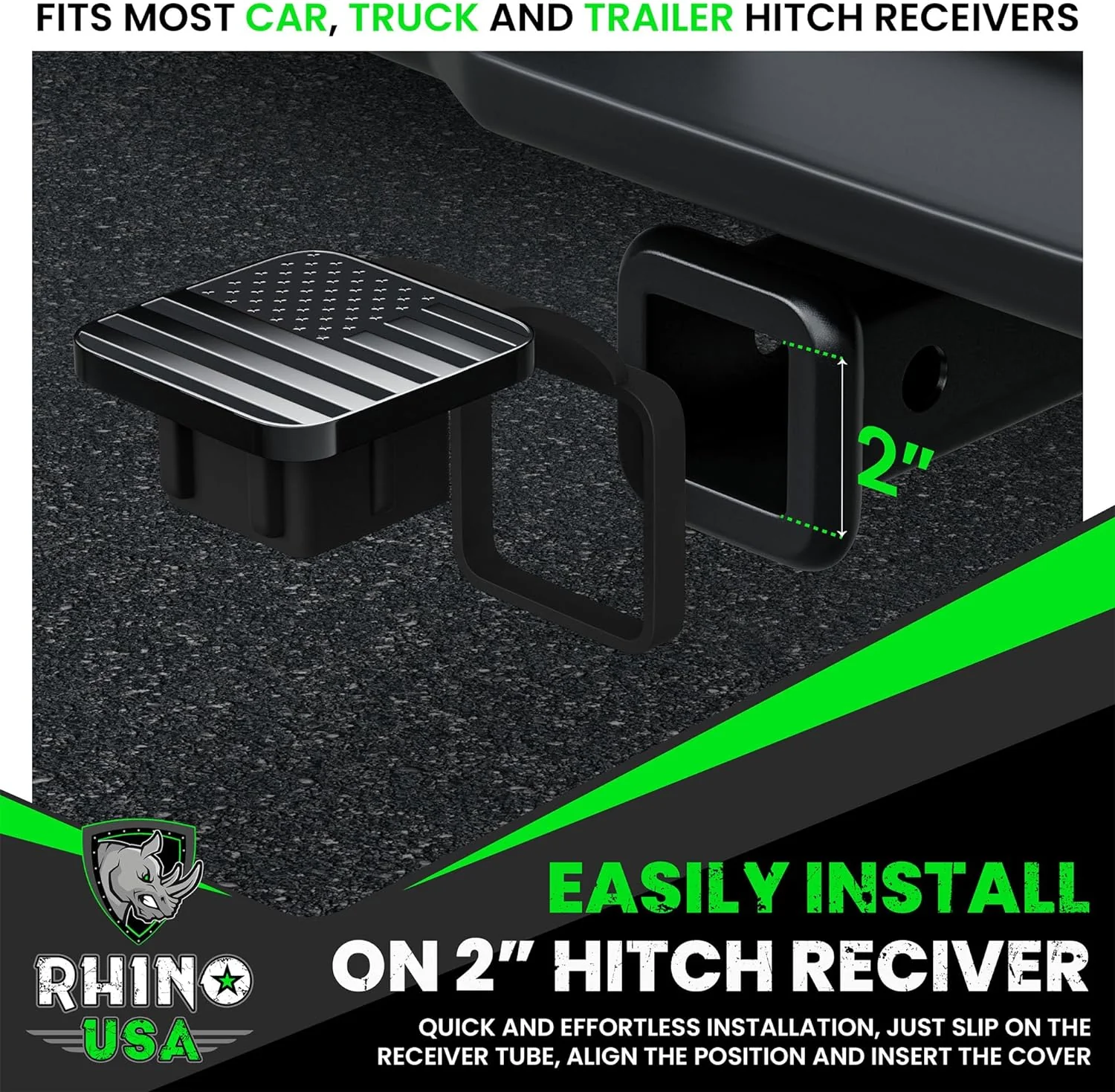 2" American Flag Hitch Cover - Image 8