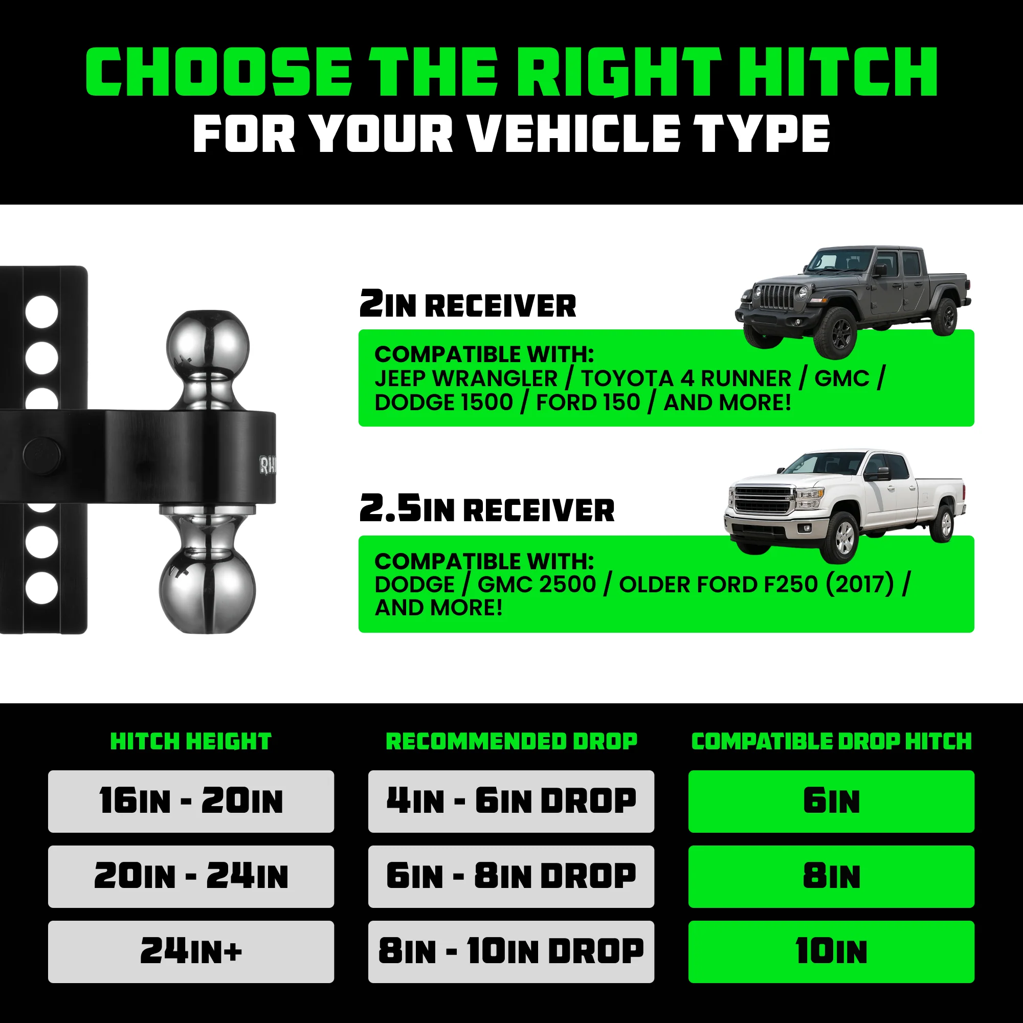 Adjustable Drop Hitch (2" Receivers) - Image 3