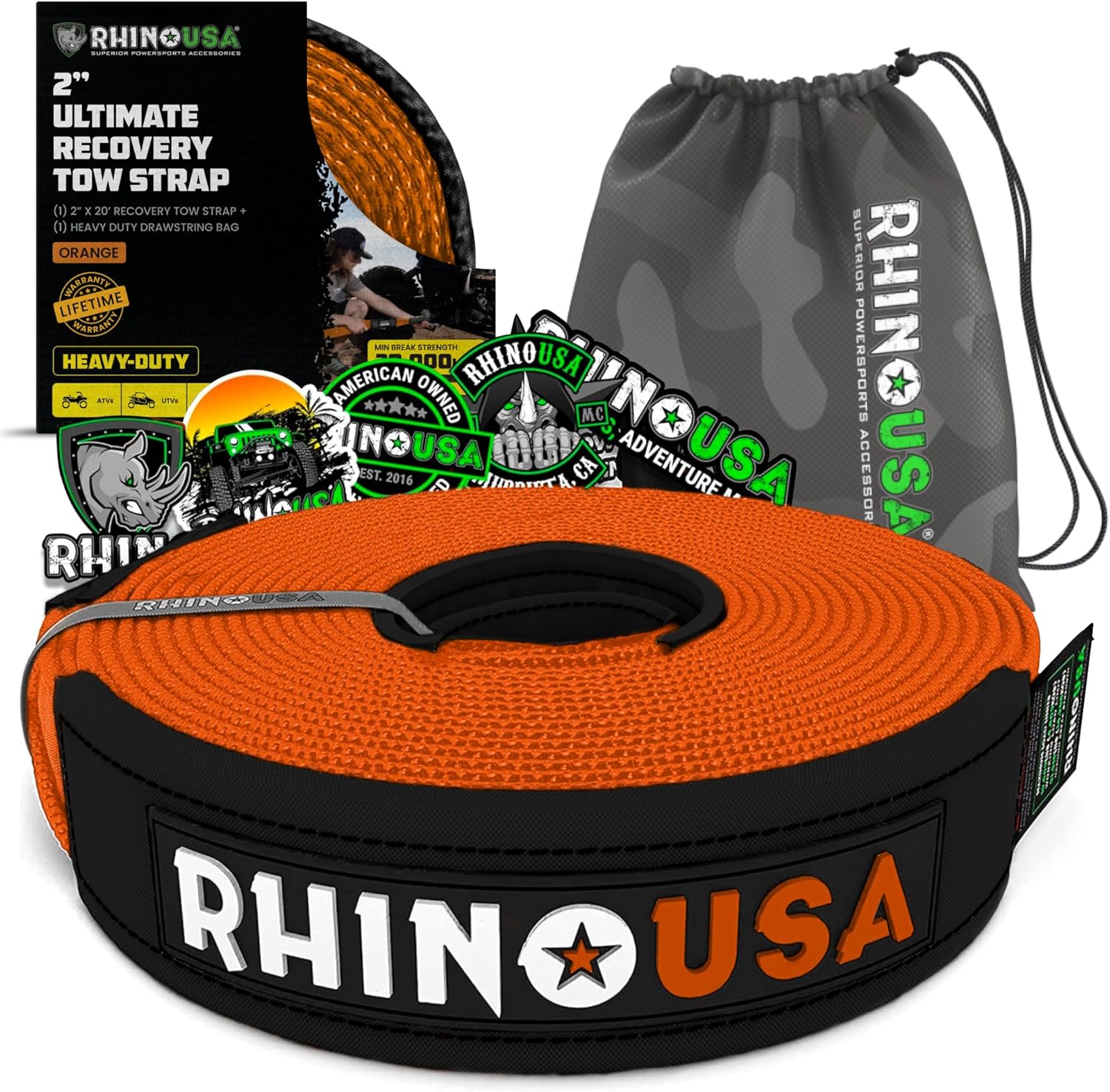 2" x 20' Ultimate Recovery Tow Strap - Image 4