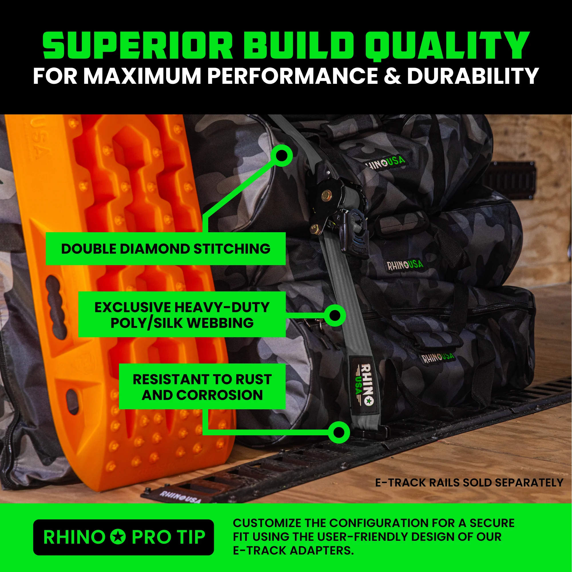 2" x 10' Retractable E-Track Ratchet Straps - Image 5