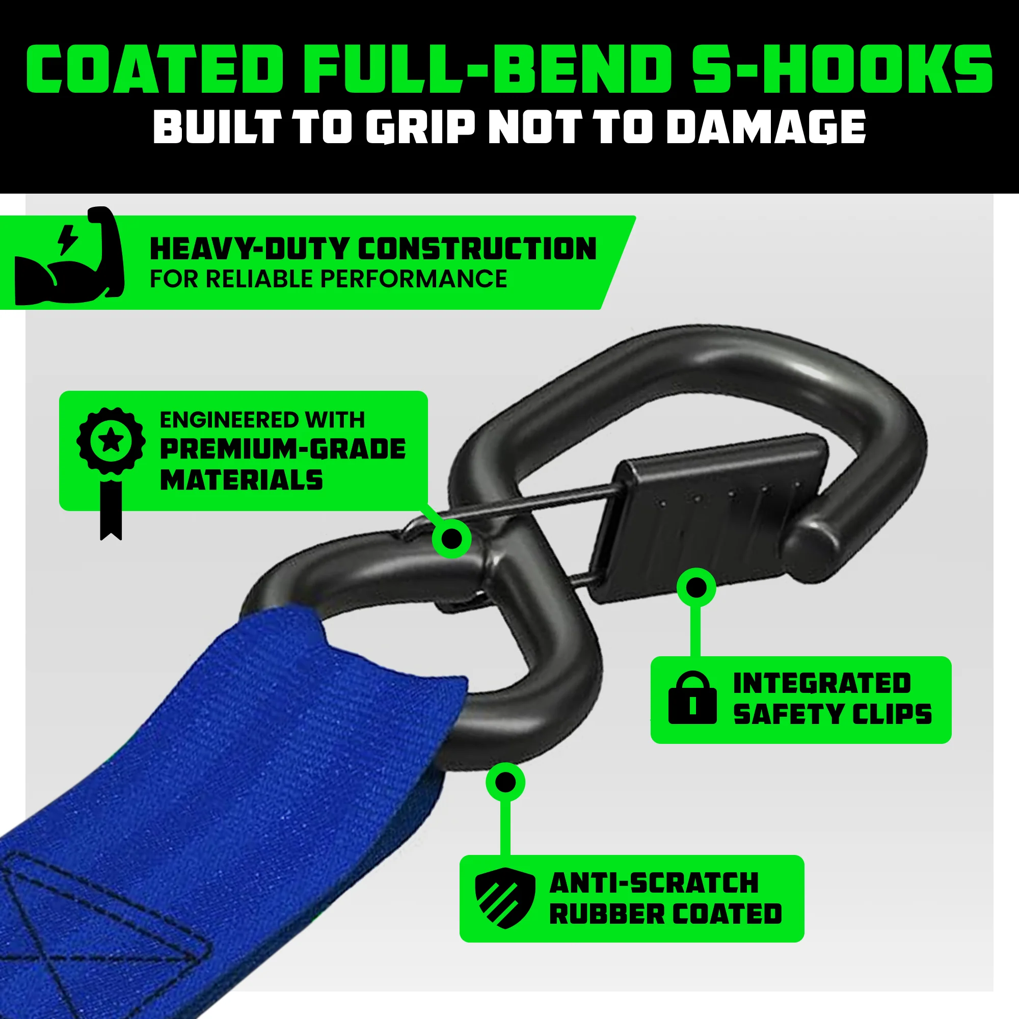 2" x 10' Retractable Ratchet Straps - Image 28