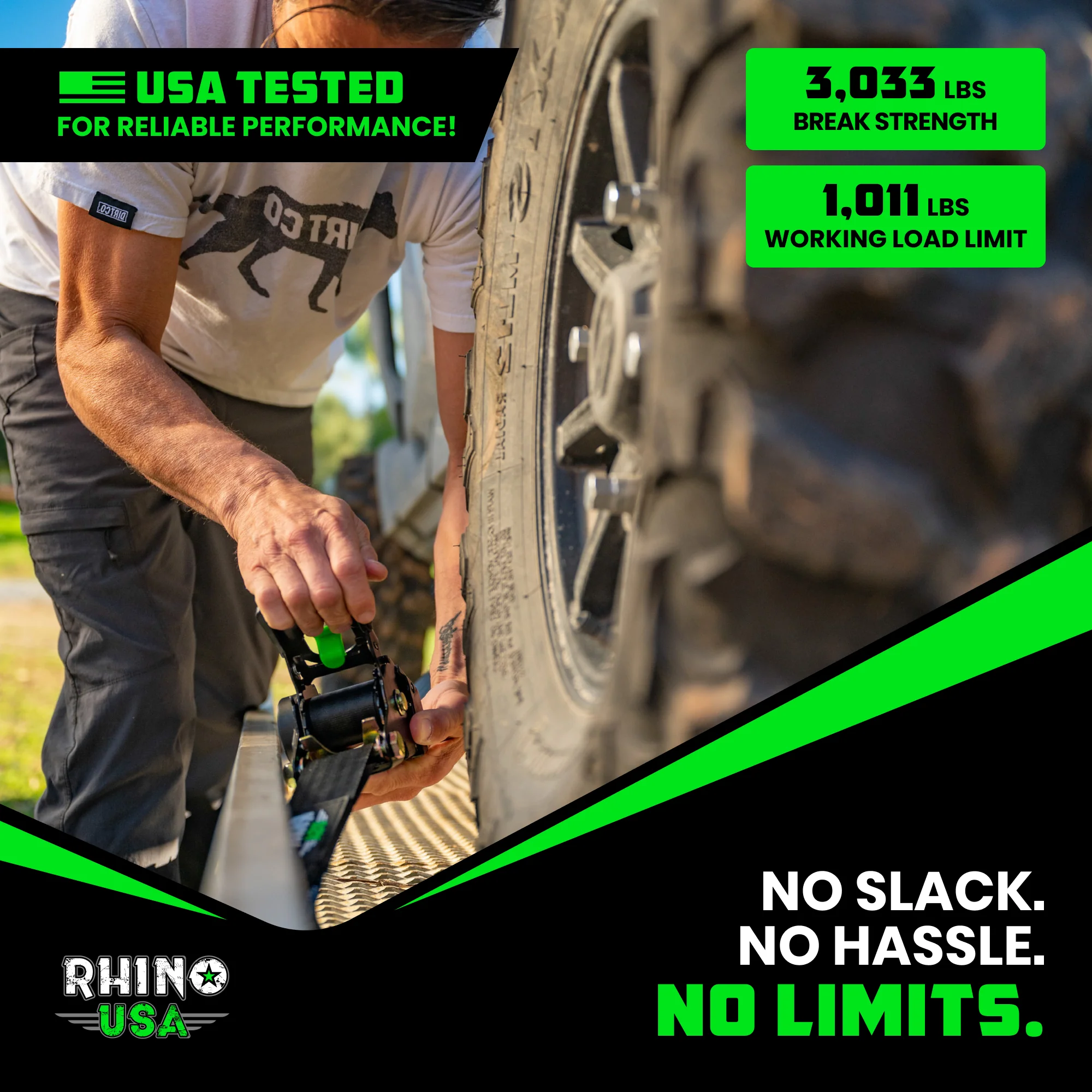 2" x 10' Retractable Ratchet Straps - Image 9