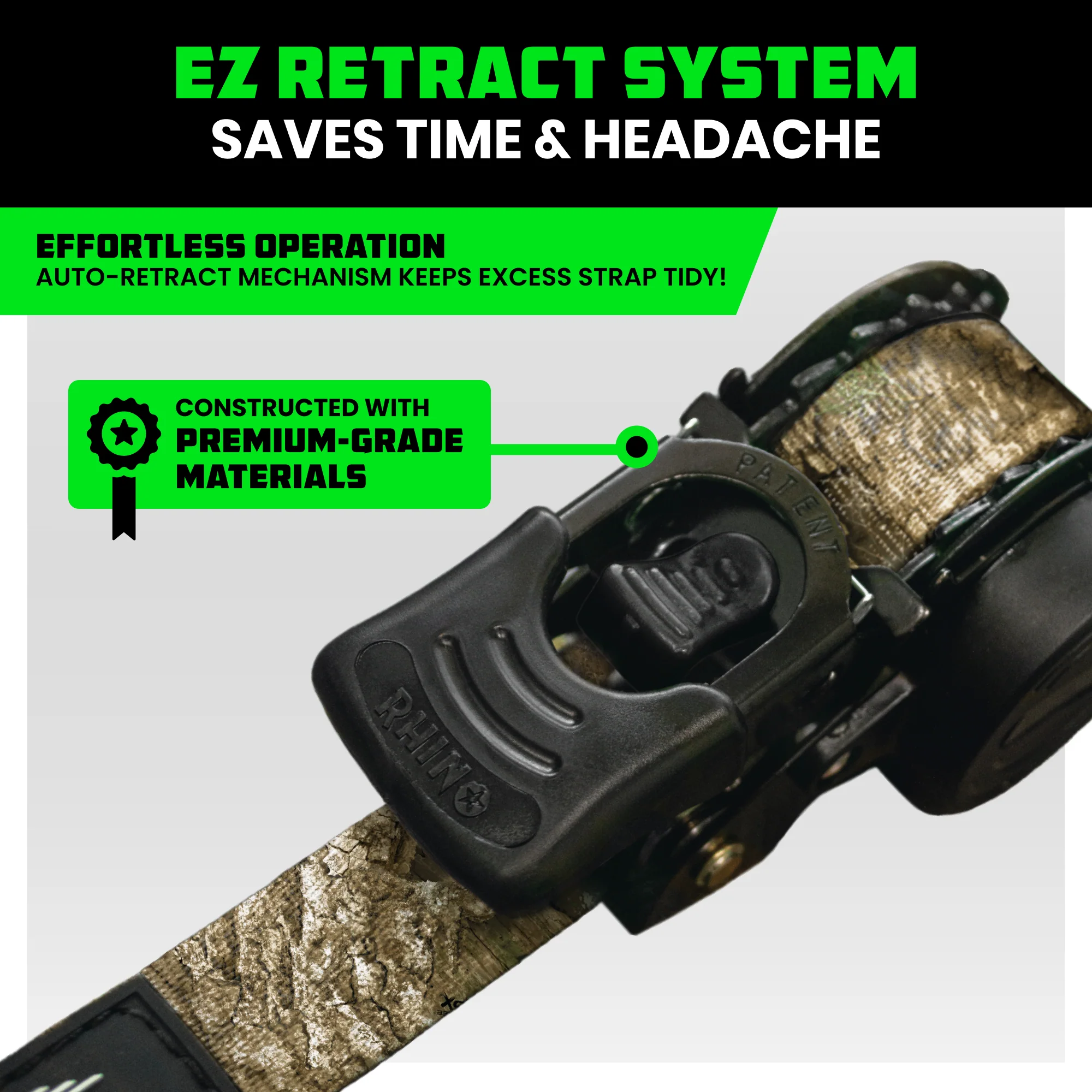 2" x 10' Retractable Ratchet Straps - Image 90