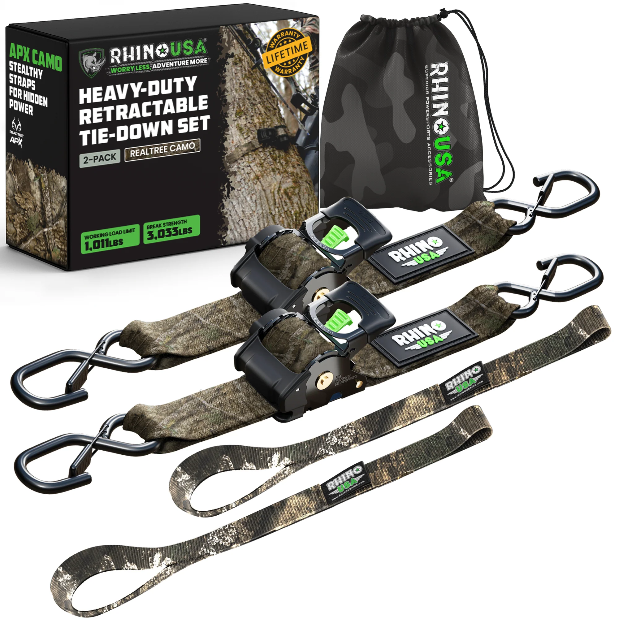 2" x 10' Retractable Ratchet Straps - Image 94