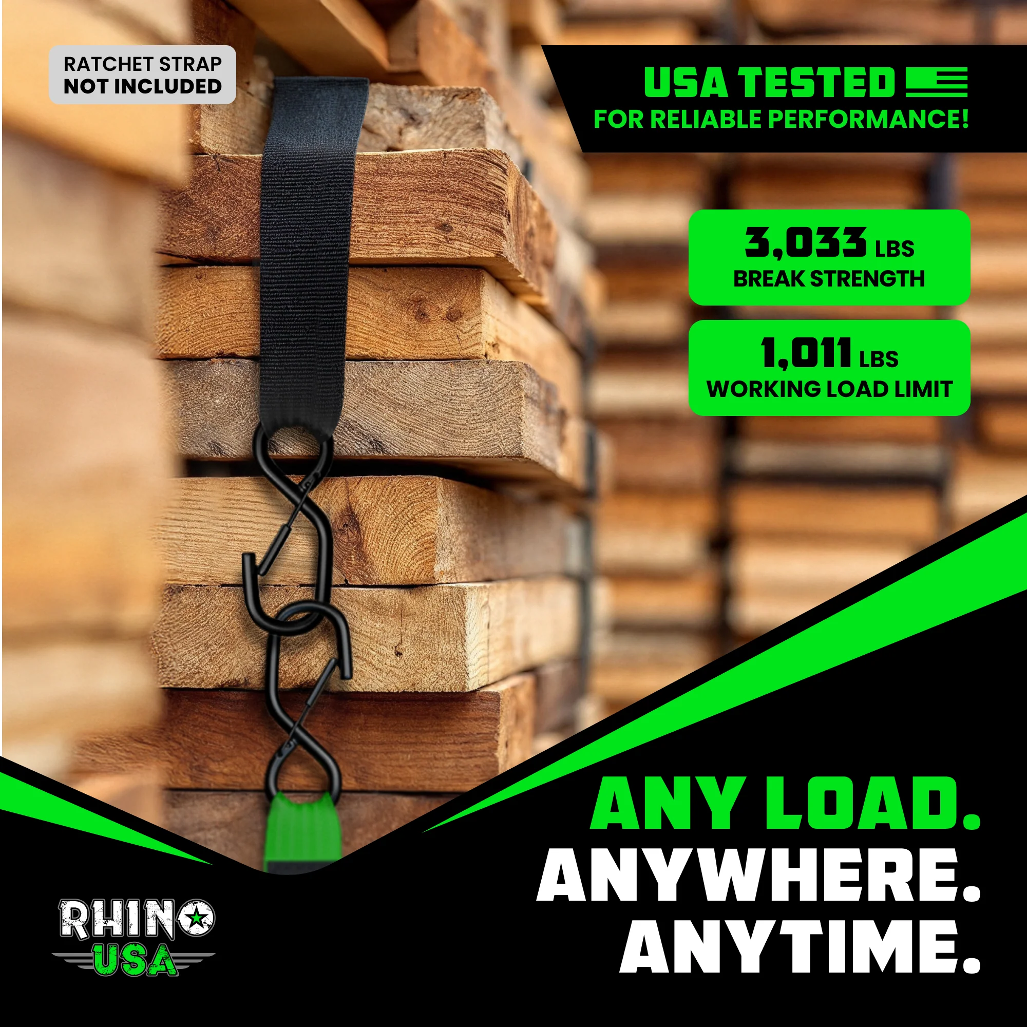 2" x 20' Ratchet Strap Extensions (2-Pack) - Image 6