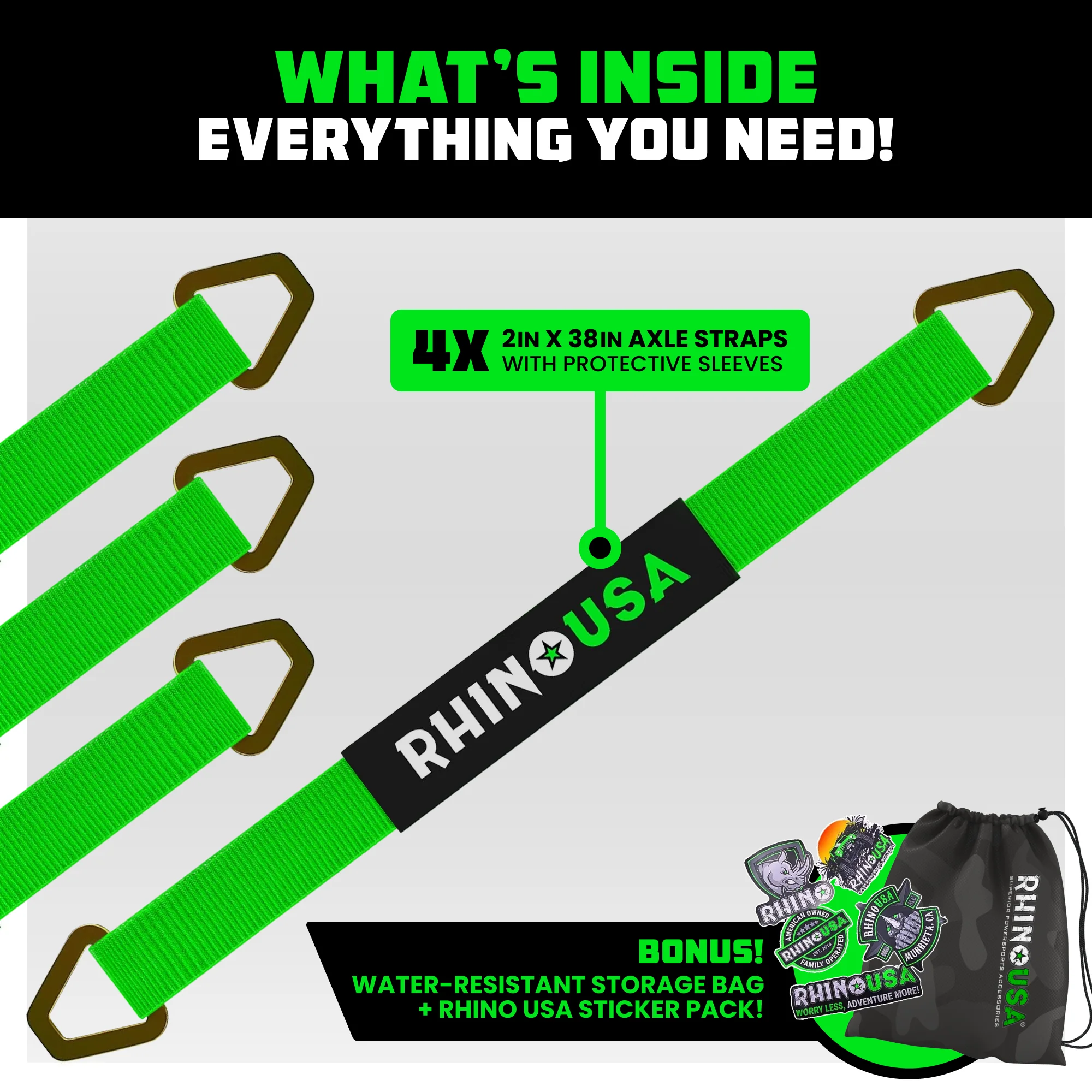 2" x 38" Axle Tie-Down Straps (4-Pack) - Image 11