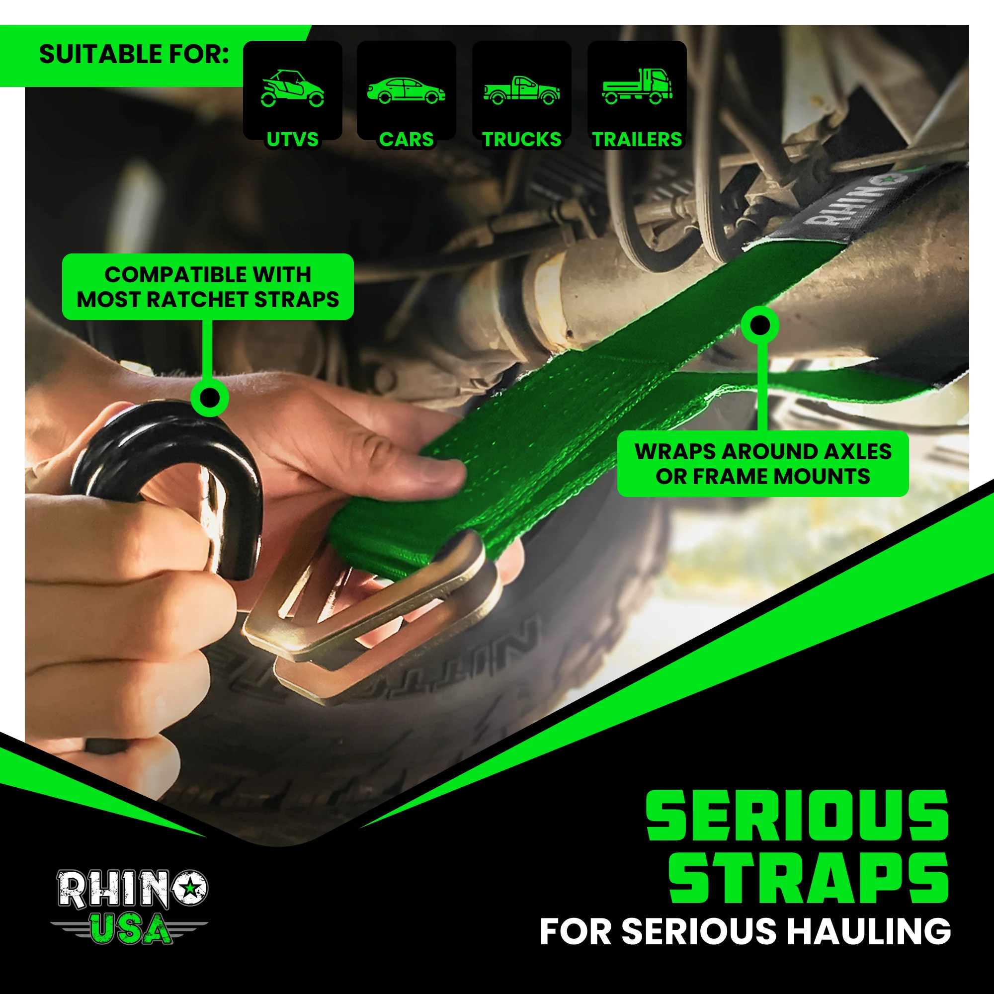 2" x 38" Axle Tie-Down Straps (4-Pack) - Image 13