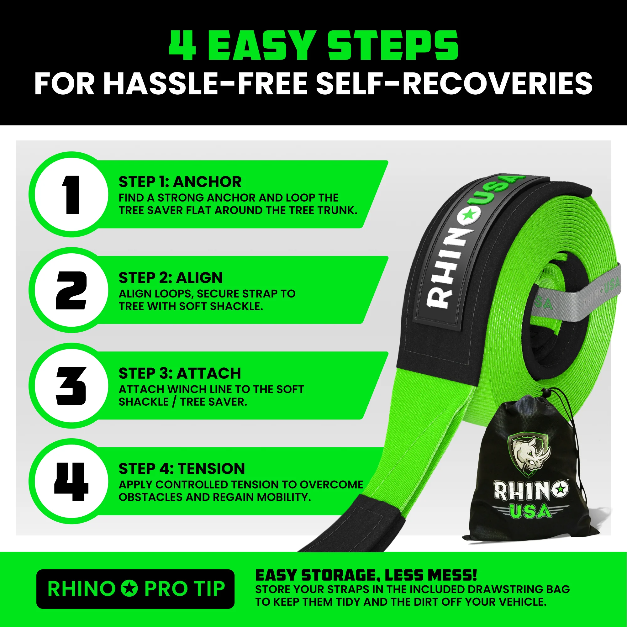 4" x 10' Recovery Tree Saver Strap - Image 18