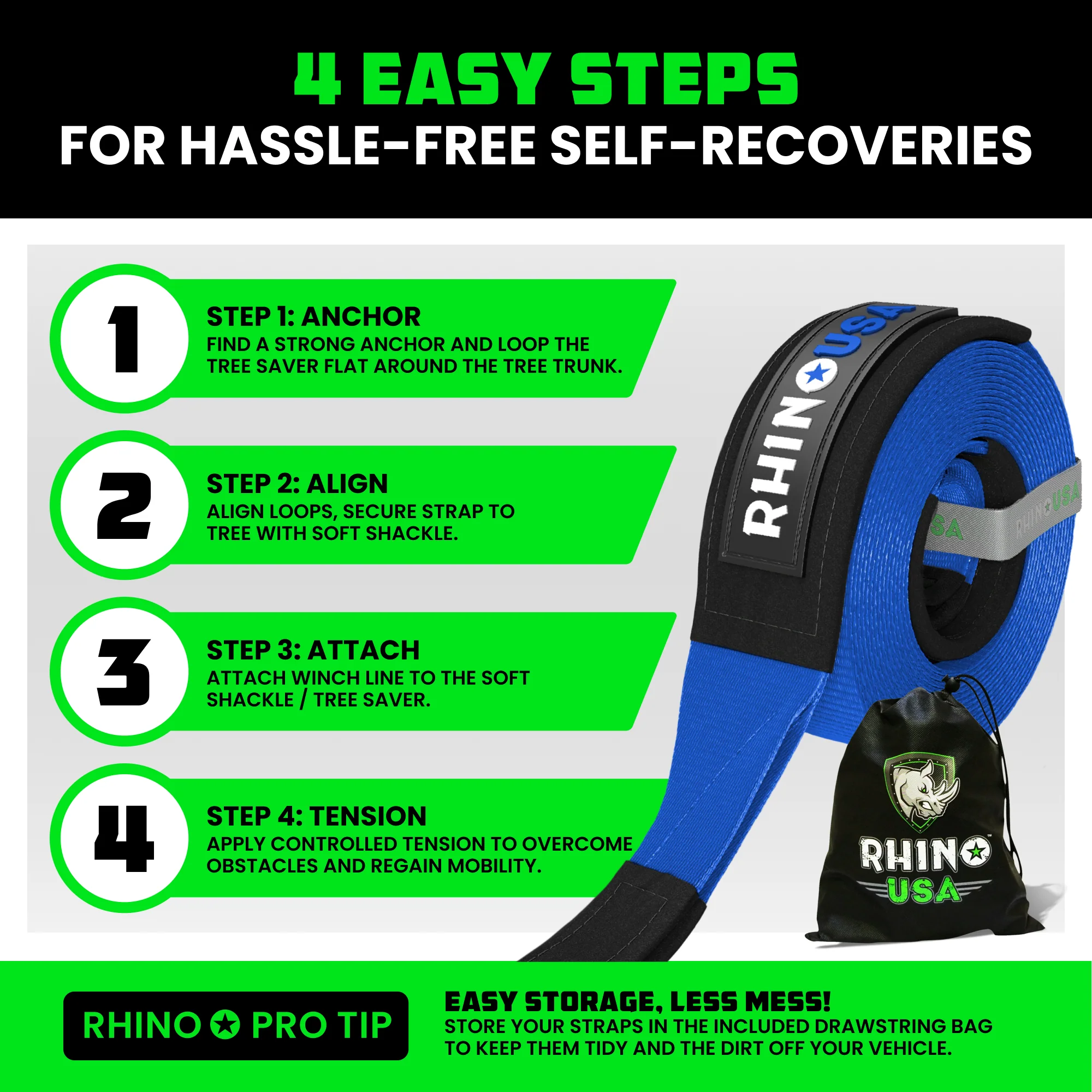 4" x 10' Recovery Tree Saver Strap - Image 25