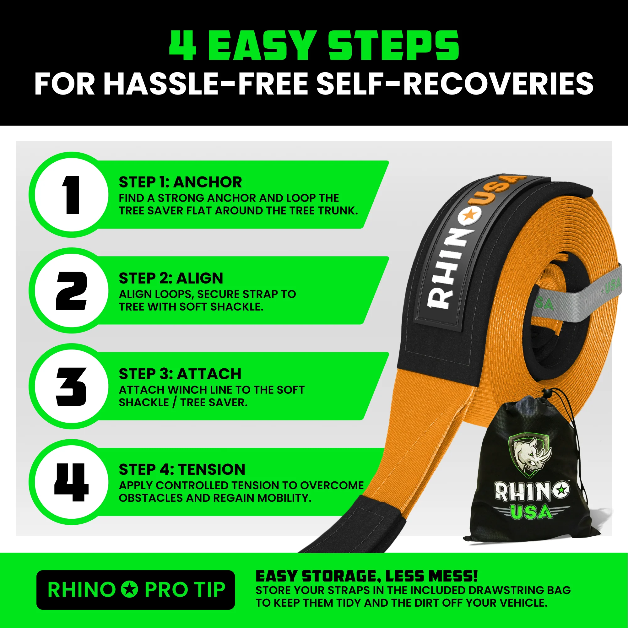 4" x 10' Recovery Tree Saver Strap - Image 34