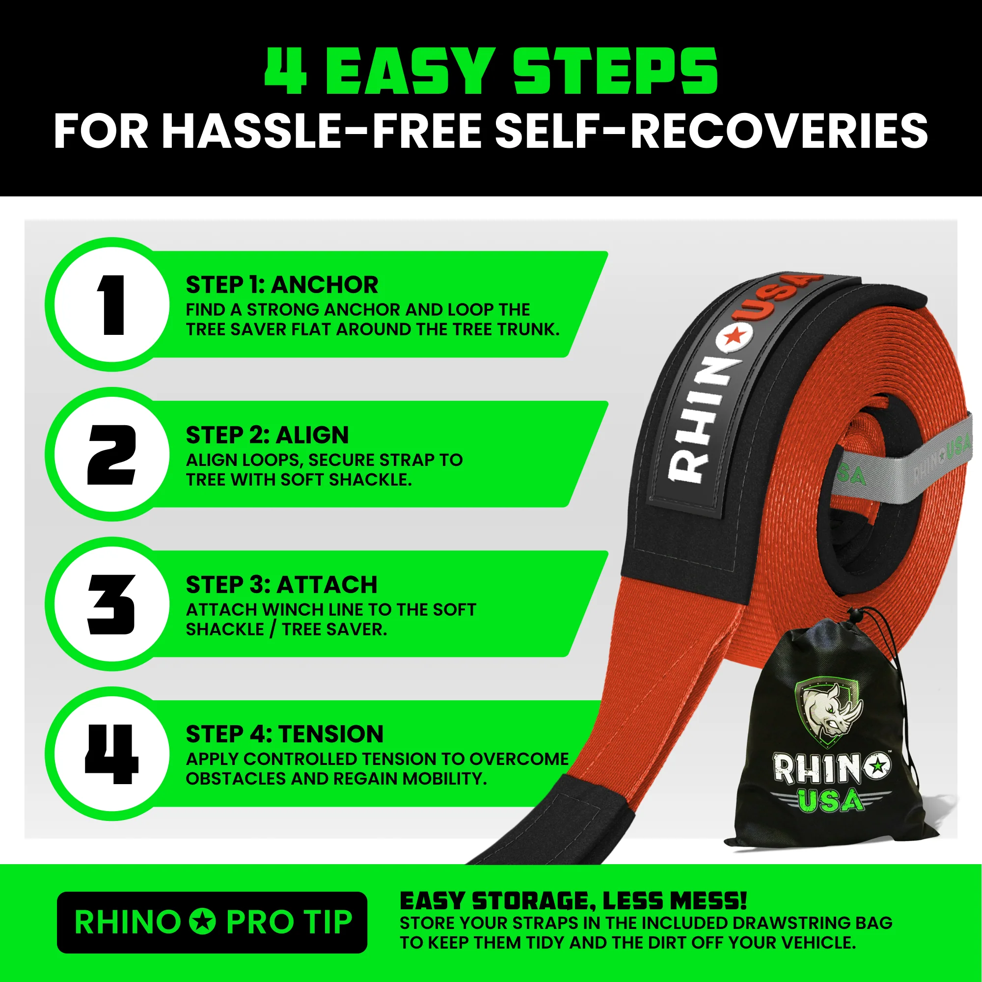 4" x 10' Recovery Tree Saver Strap - Image 37