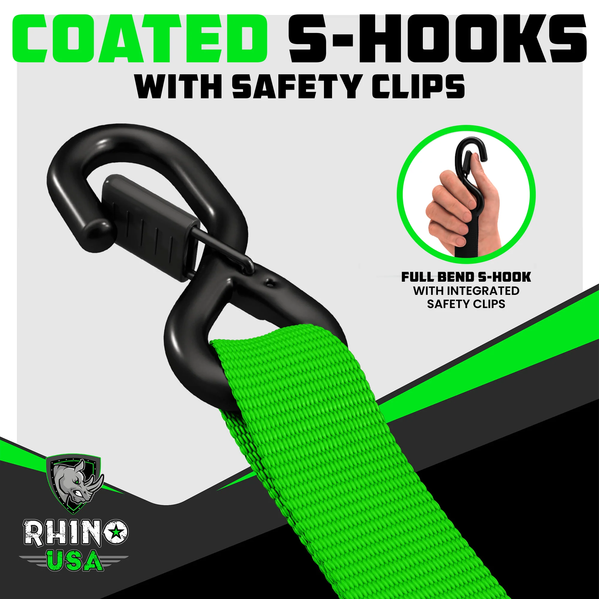 1.6" x 8' HD Ratchet Tie-Down Set (4-Pack) - Image 18