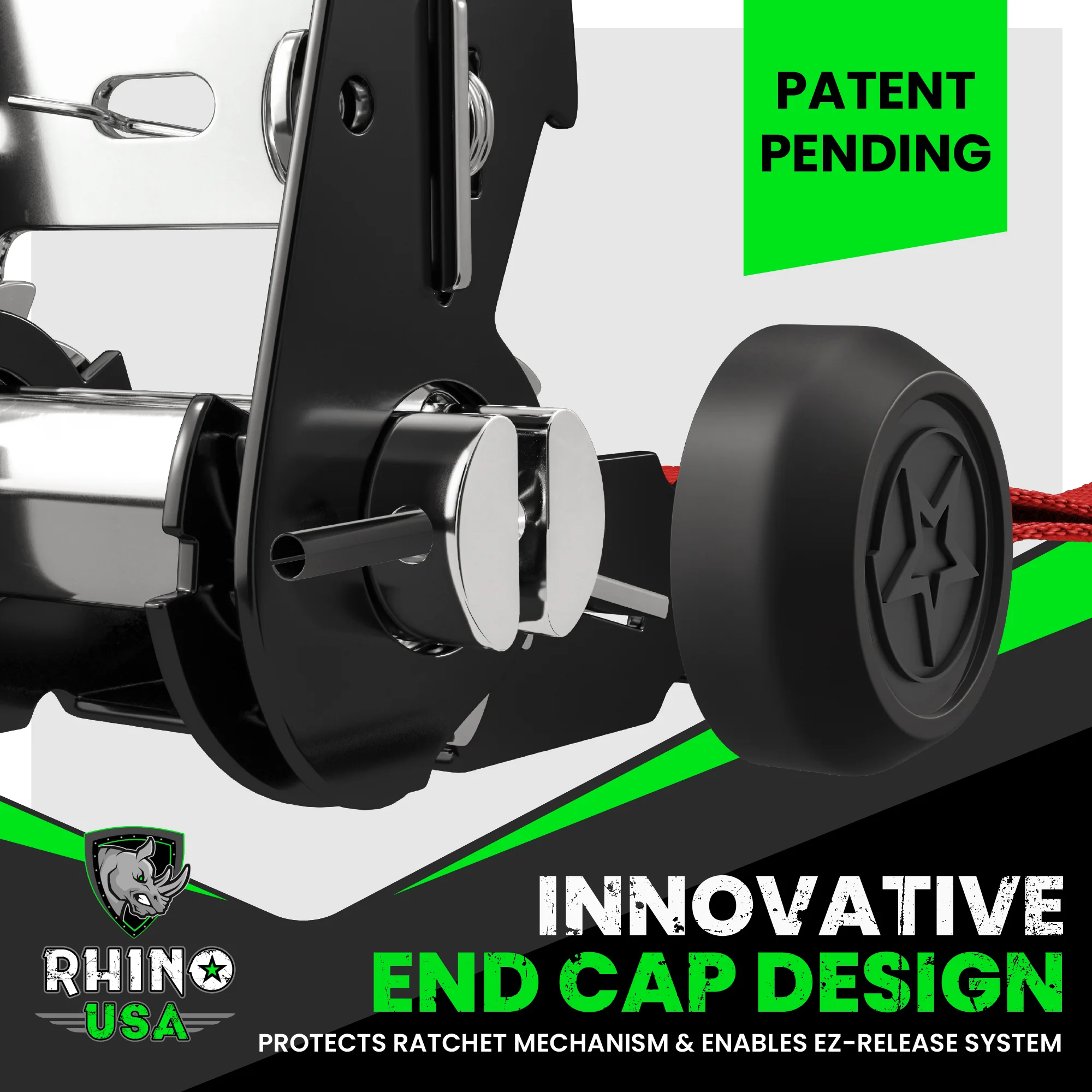 1.6" x 8' HD Ratchet Tie-Down Set (4-Pack) - Image 7