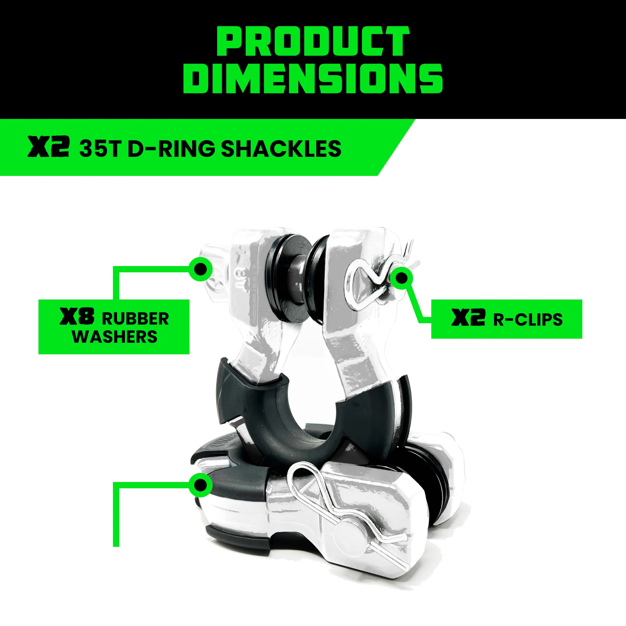 8-Ton Super Shackles w/ Isolators - Image 23