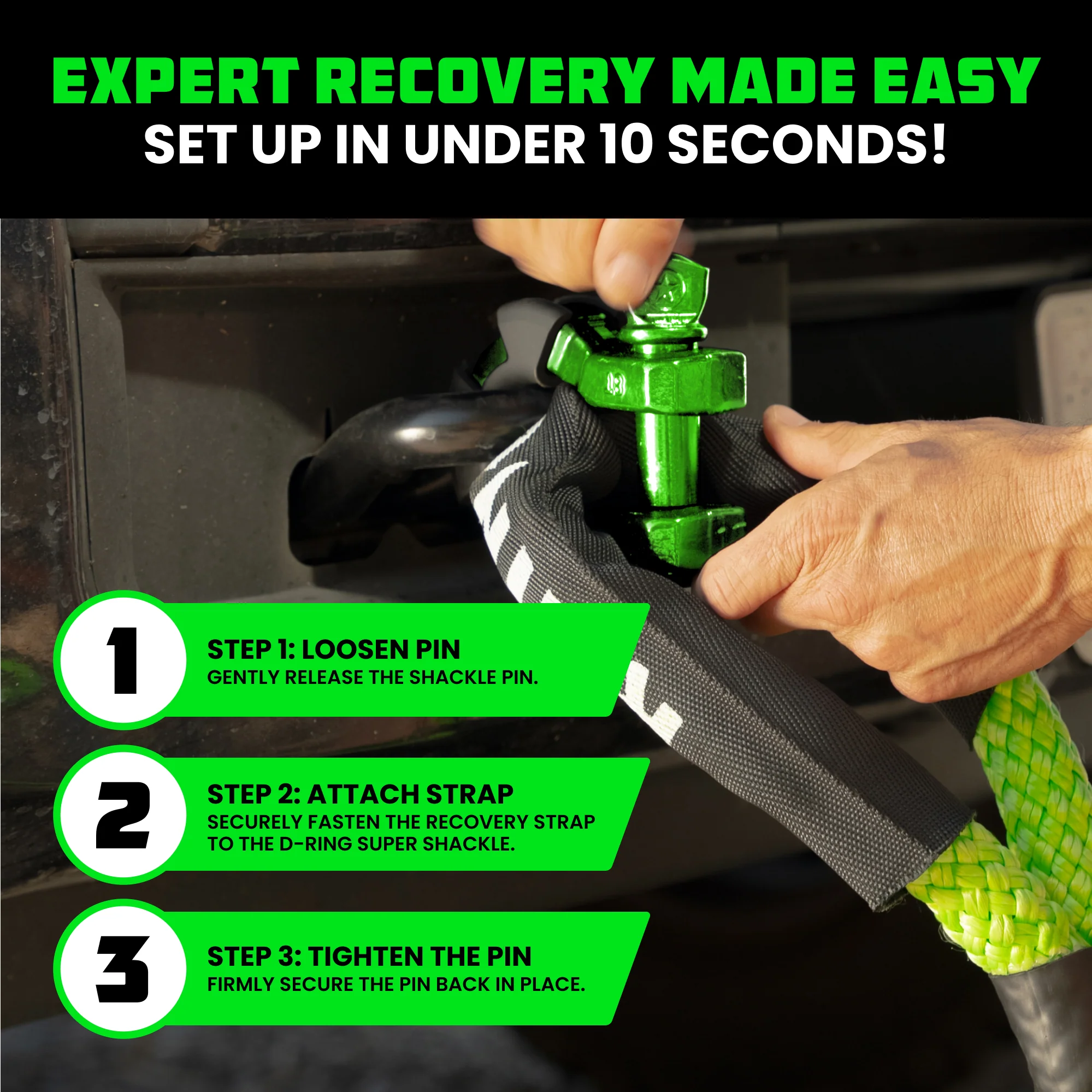 8-Ton Super Shackles w/ Isolators - Image 6