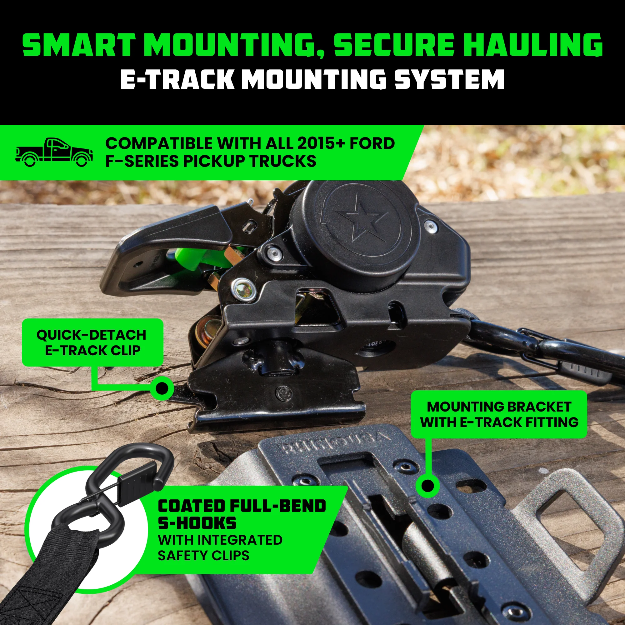 Bed-Mounted Retractable Ratchet Straps (Ford Trucks) - Image 12