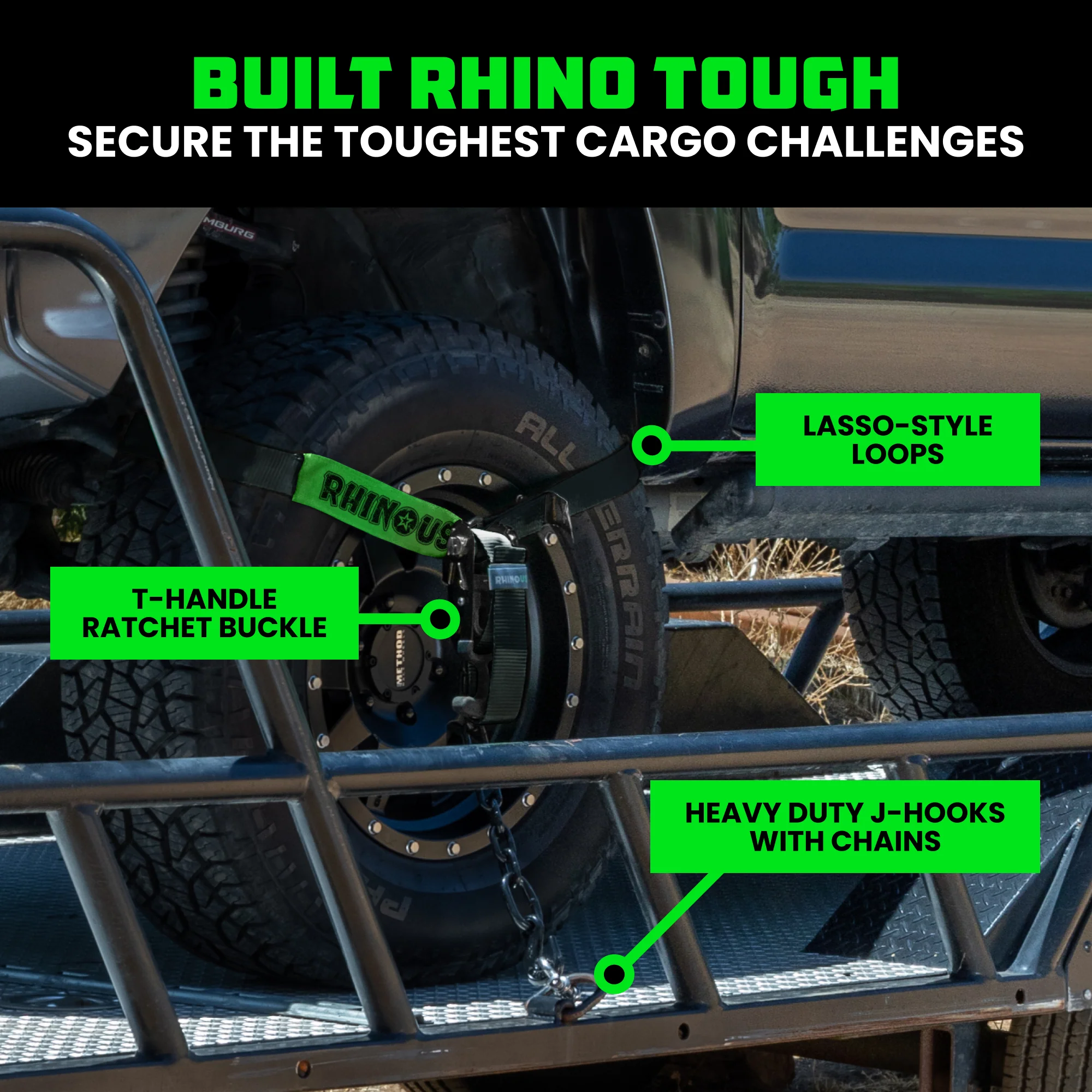 Car Tie-Down Lasso Straps (J-Hooks) - Image 3