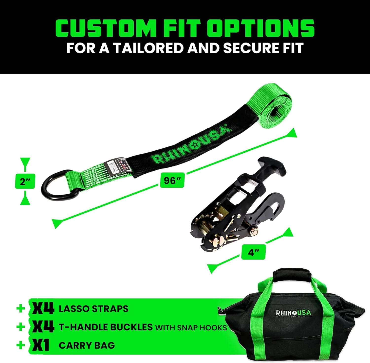 Car Tie-Down Lasso Straps (Snap-Hooks) - Image 3