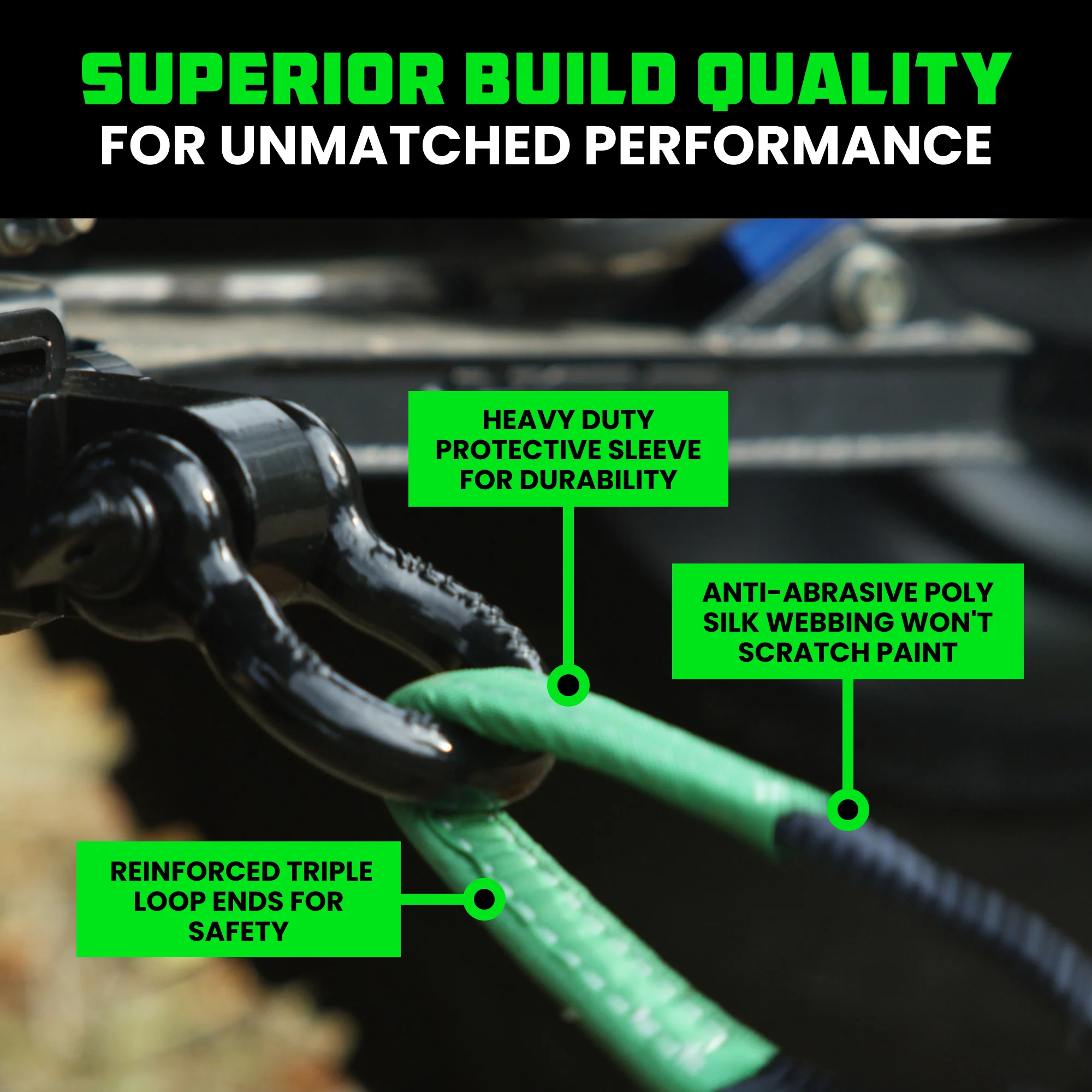 30' Tow Strap & Shackle Hitch Receiver Combo - Image 3