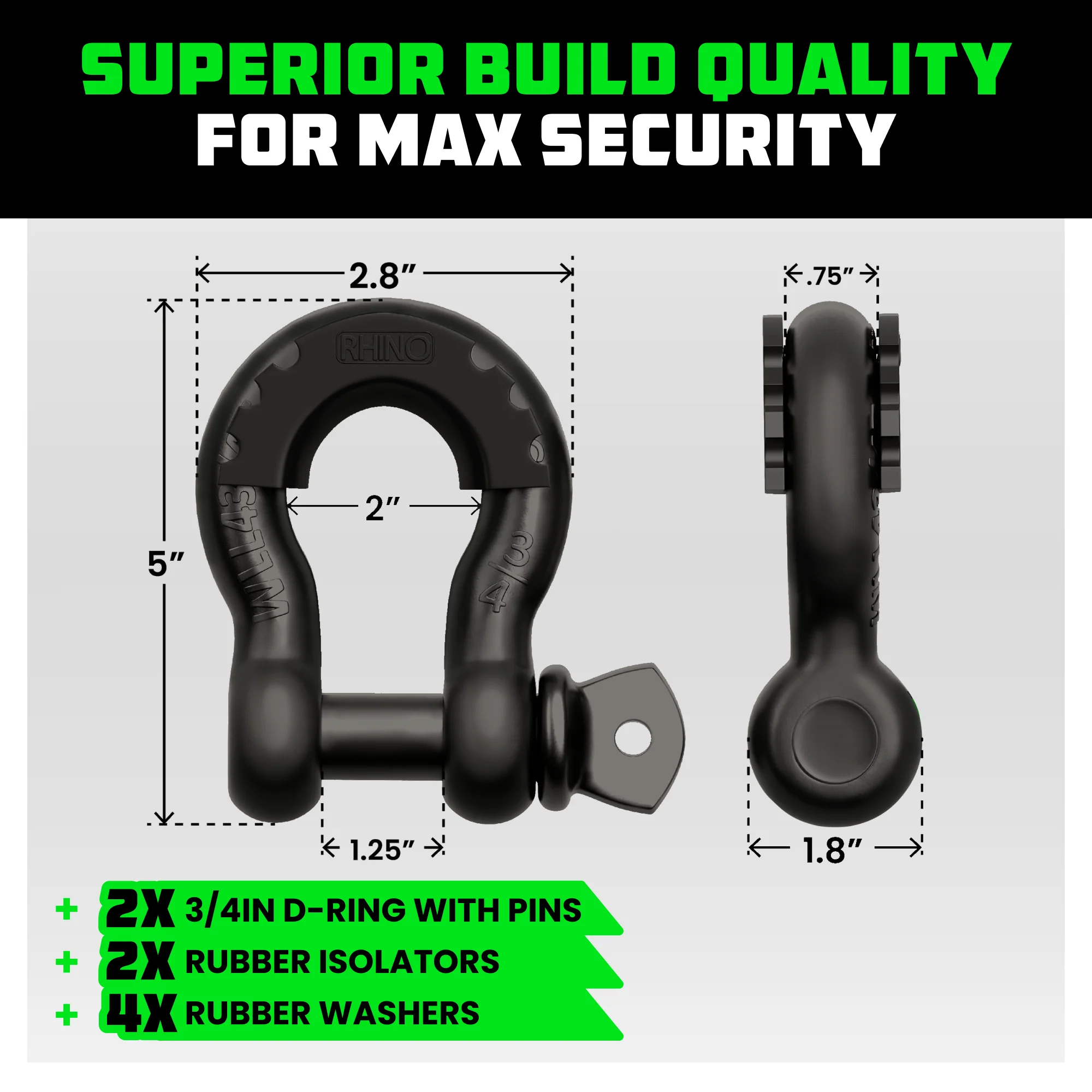 3/4" D-Ring Shackle Set (2-Pack) - Image 19