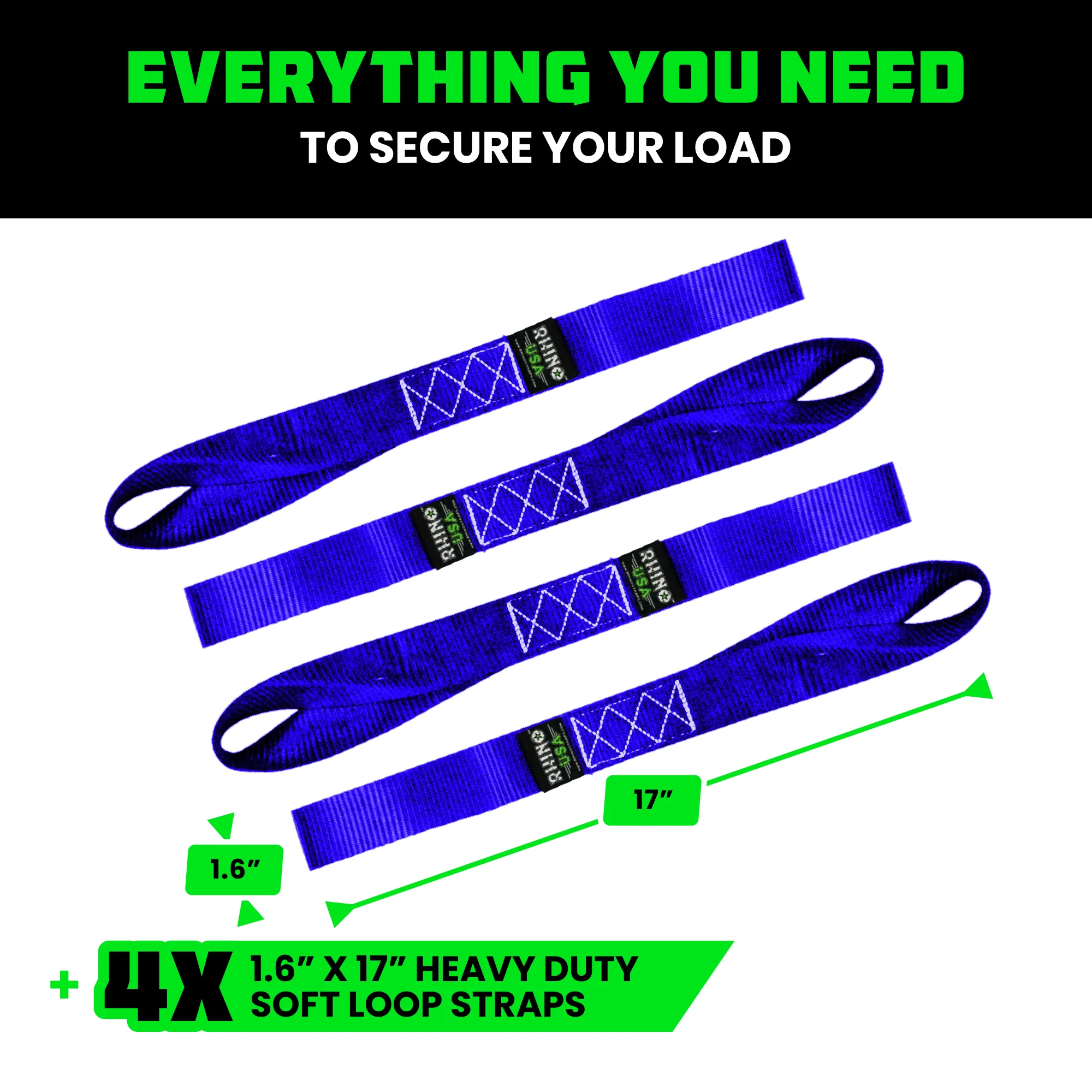 1.6" x 17" Soft Loop Tie-Down Straps (4-Pack) - Image 17