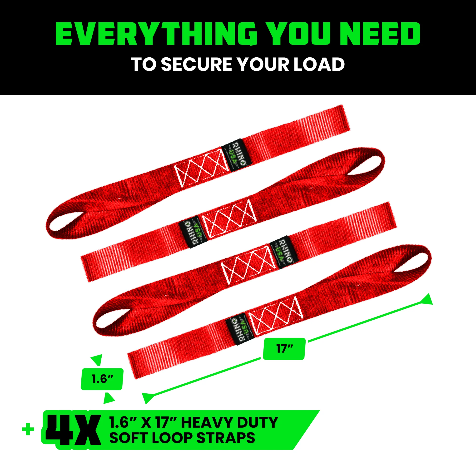 1.6" x 17" Soft Loop Tie-Down Straps (4-Pack) - Image 25