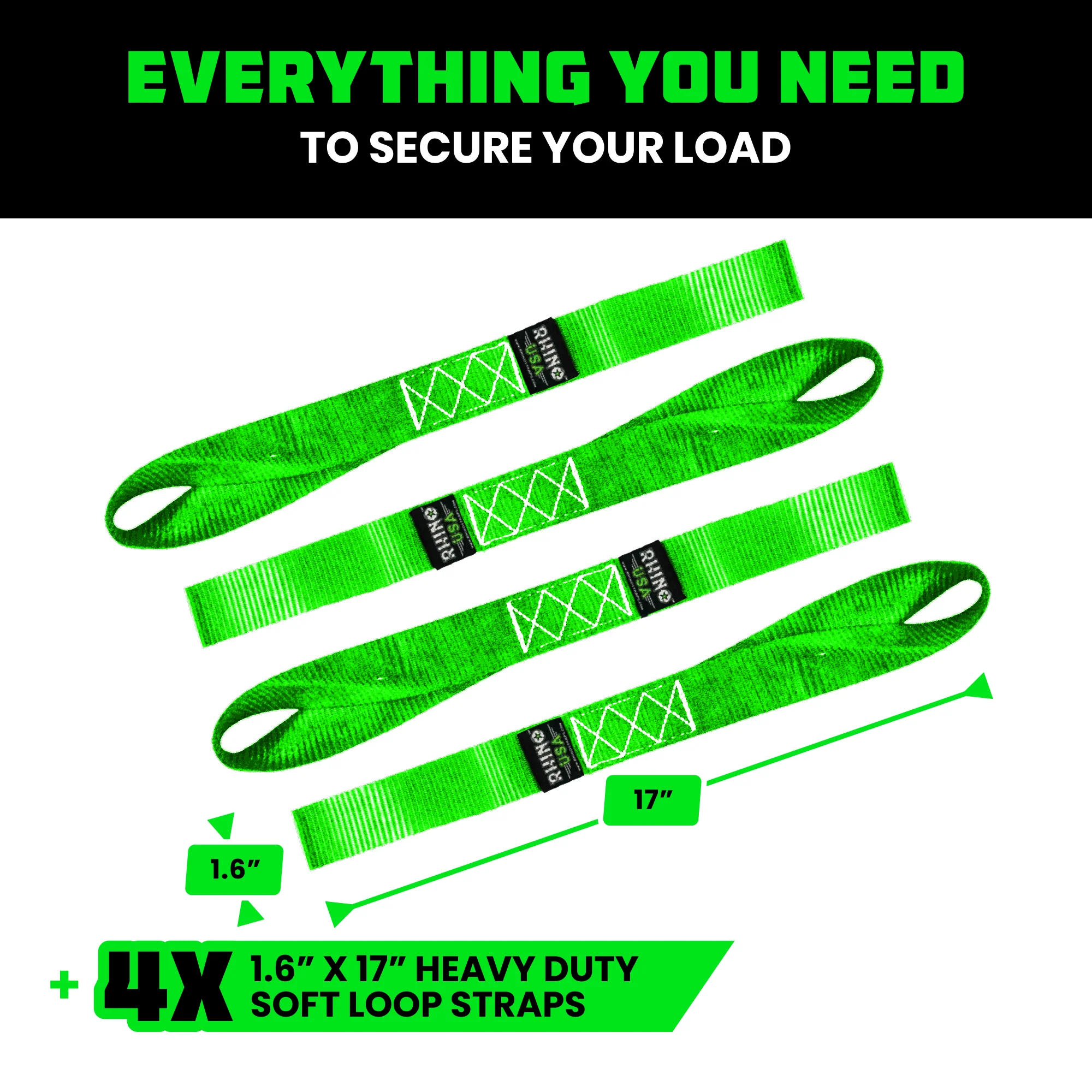 1.6" x 17" Soft Loop Tie-Down Straps (4-Pack) - Image 31