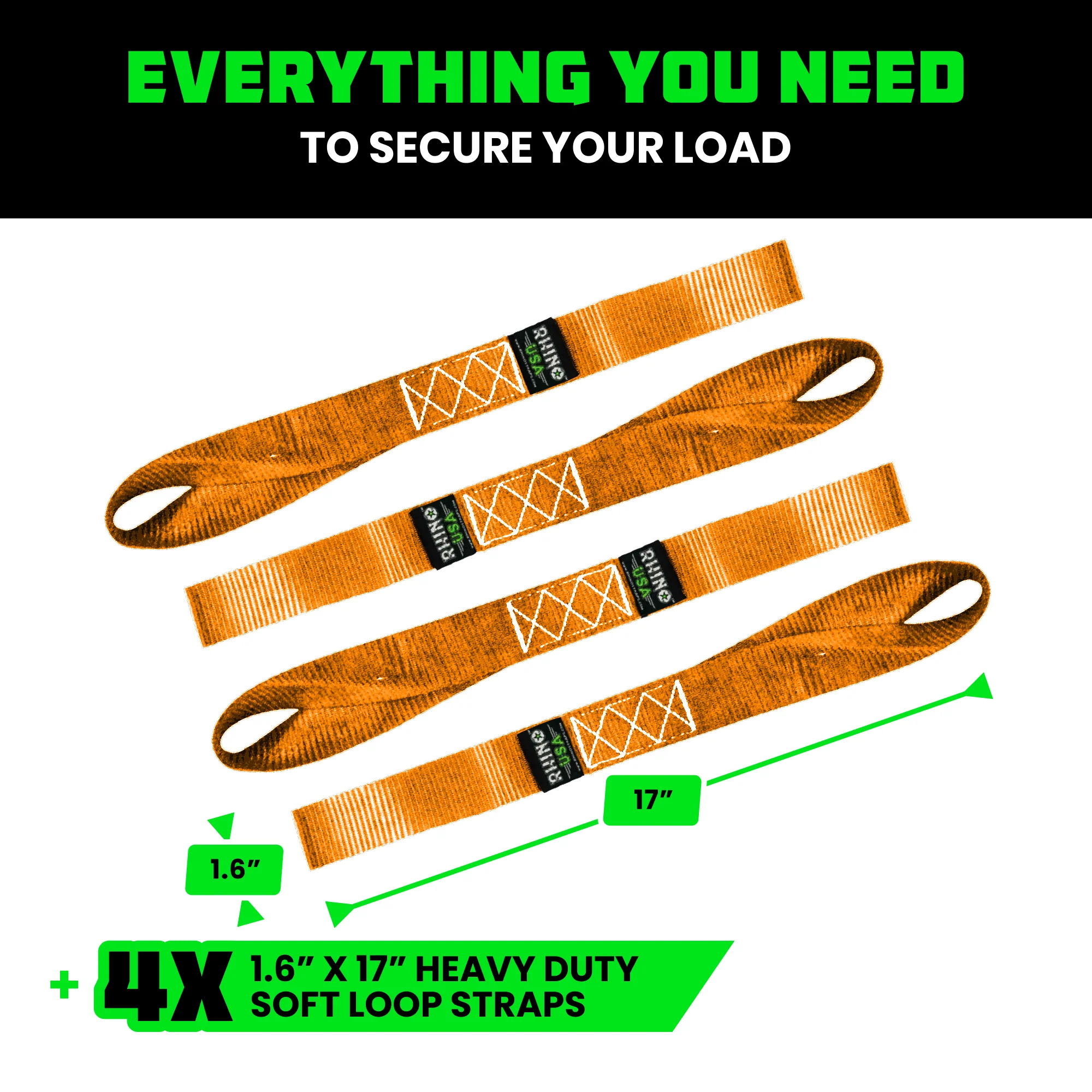 1.6" x 17" Soft Loop Tie-Down Straps (4-Pack) - Image 38