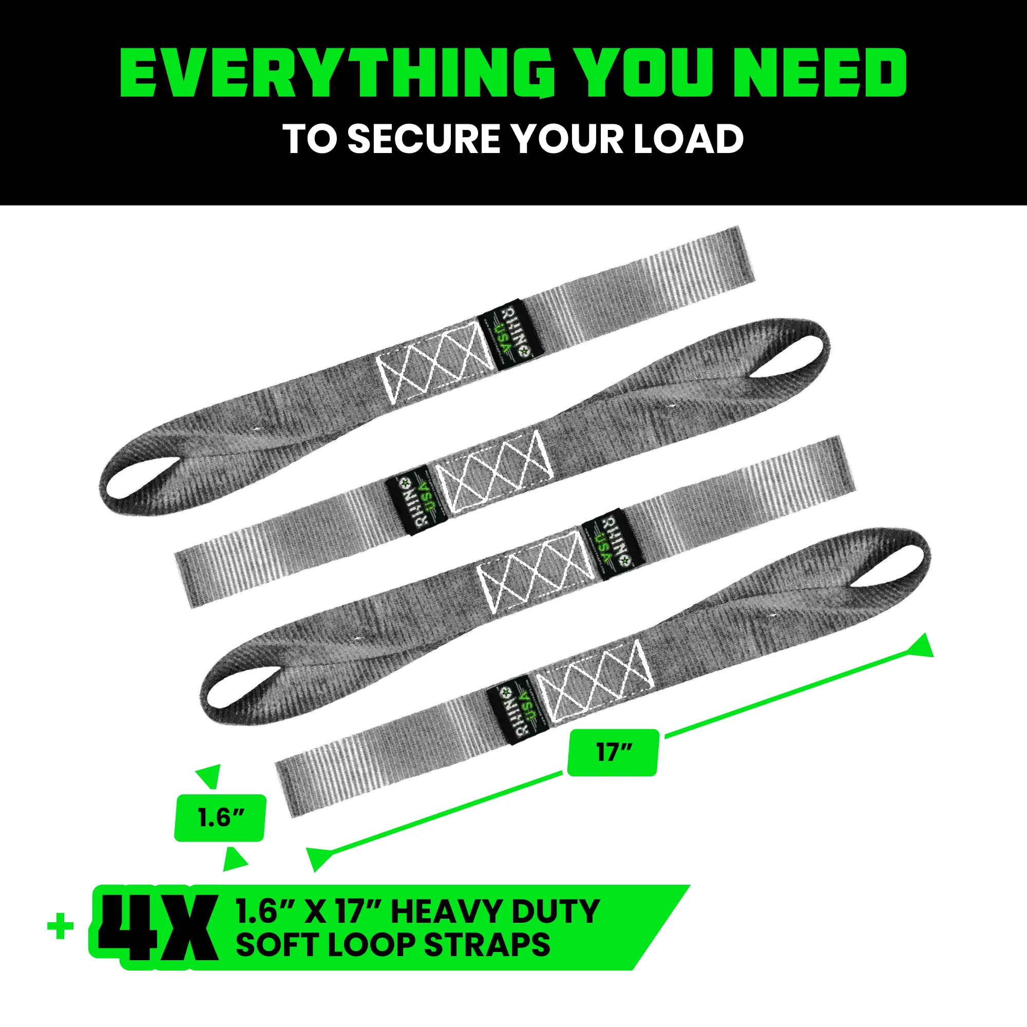 1.6" x 17" Soft Loop Tie-Down Straps (4-Pack) - Image 41