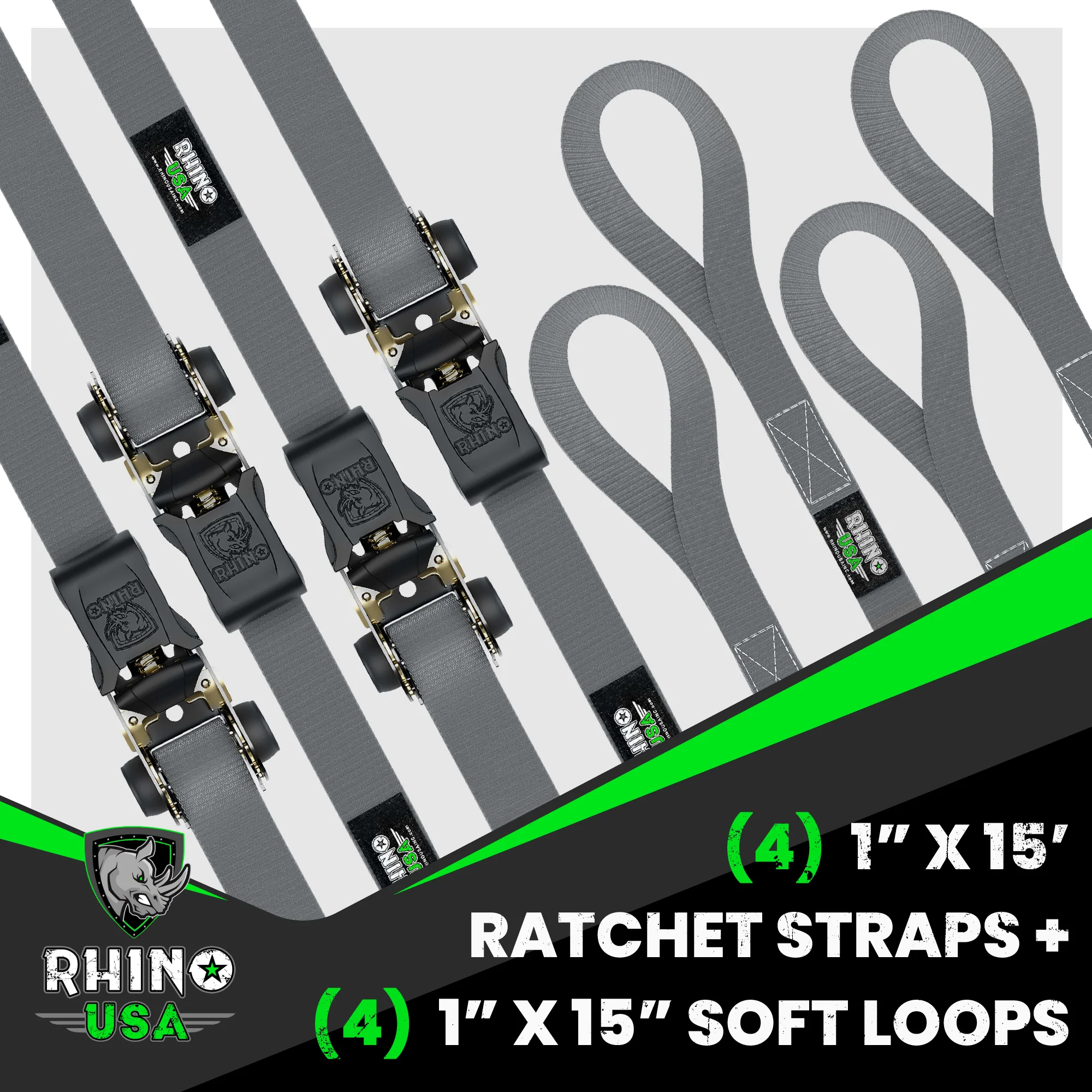 1" x 15' Ratchet Tie-Down Set (4-Pack) - Image 12