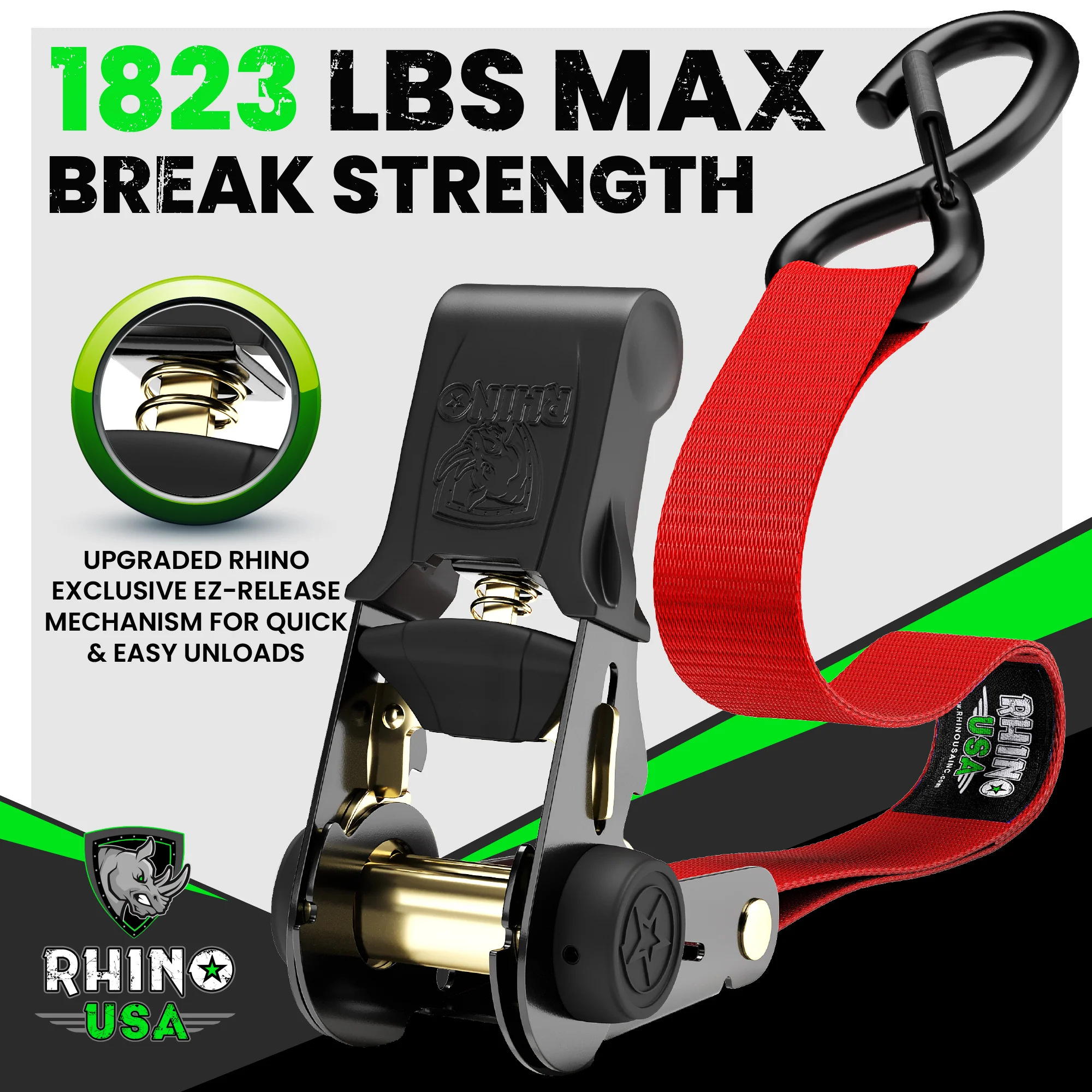 1" x 15' Ratchet Tie-Down Set (4-Pack) - Image 14