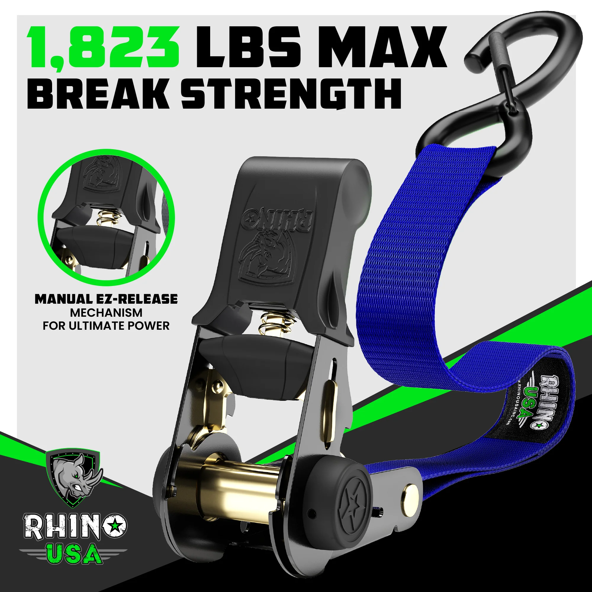 1" x 15' Ratchet Tie-Down Set (4-Pack) - Image 33