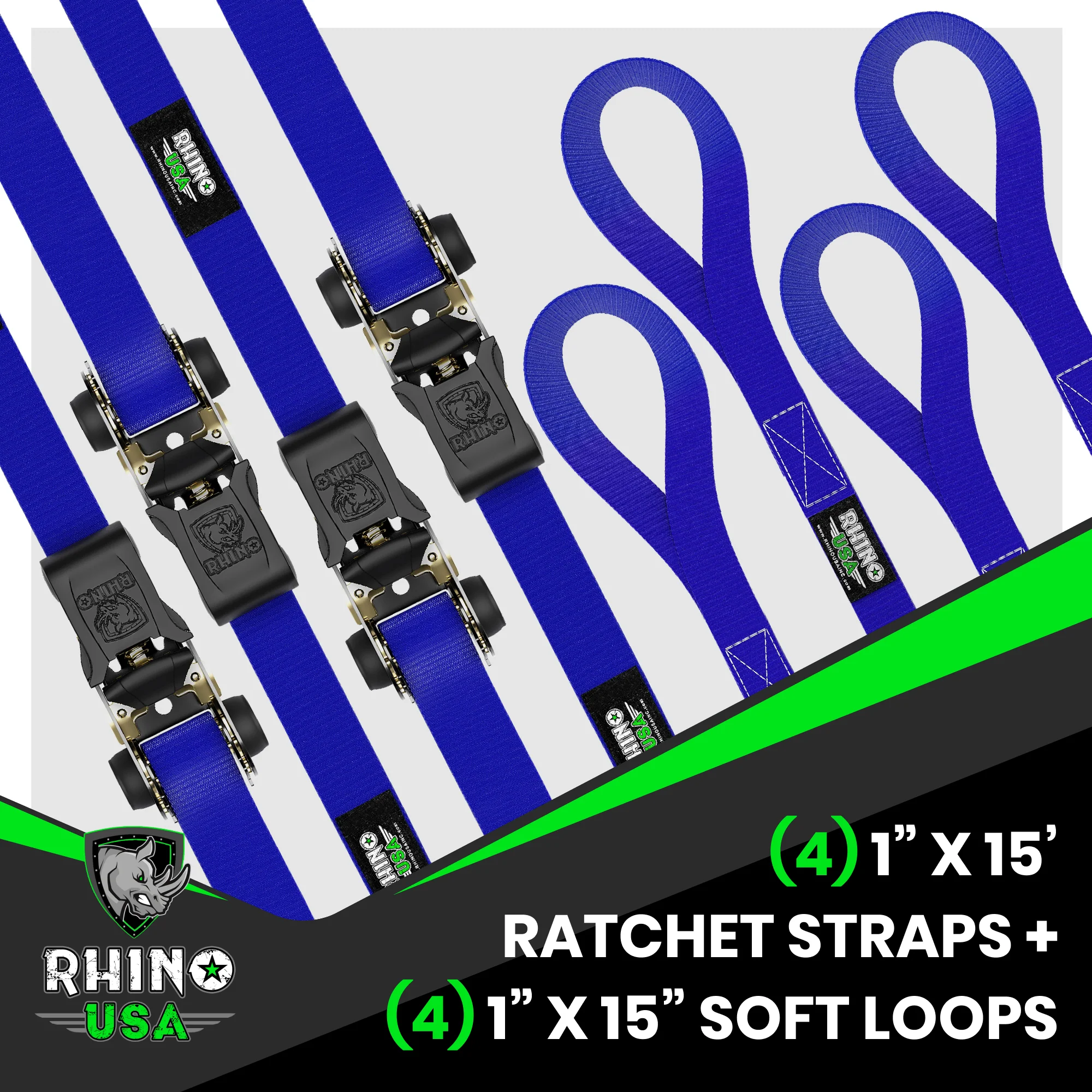 1" x 15' Ratchet Tie-Down Set (4-Pack) - Image 72