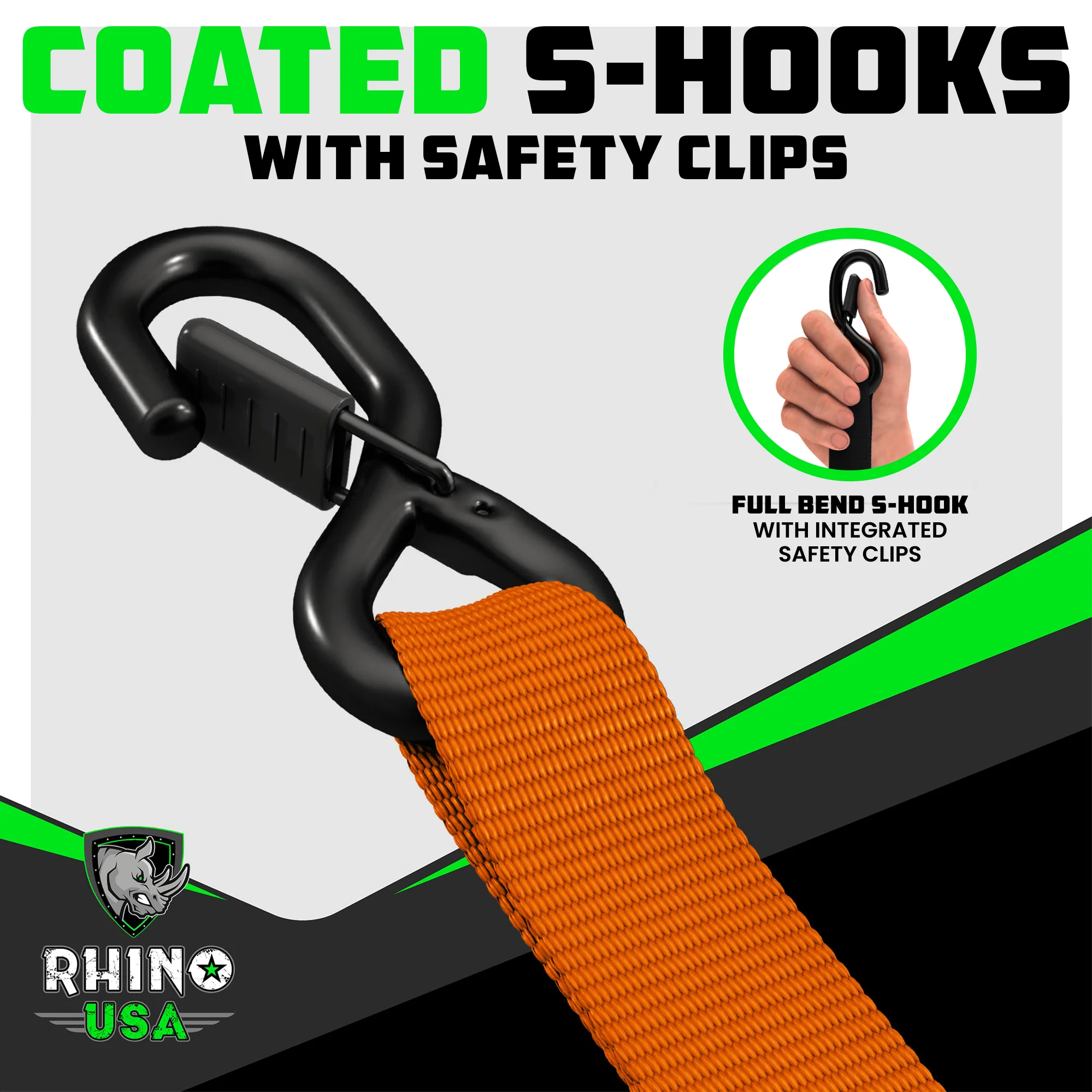 1.6" x 8' HD Ratchet Tie-Down Set (2-Pack) - Image 27