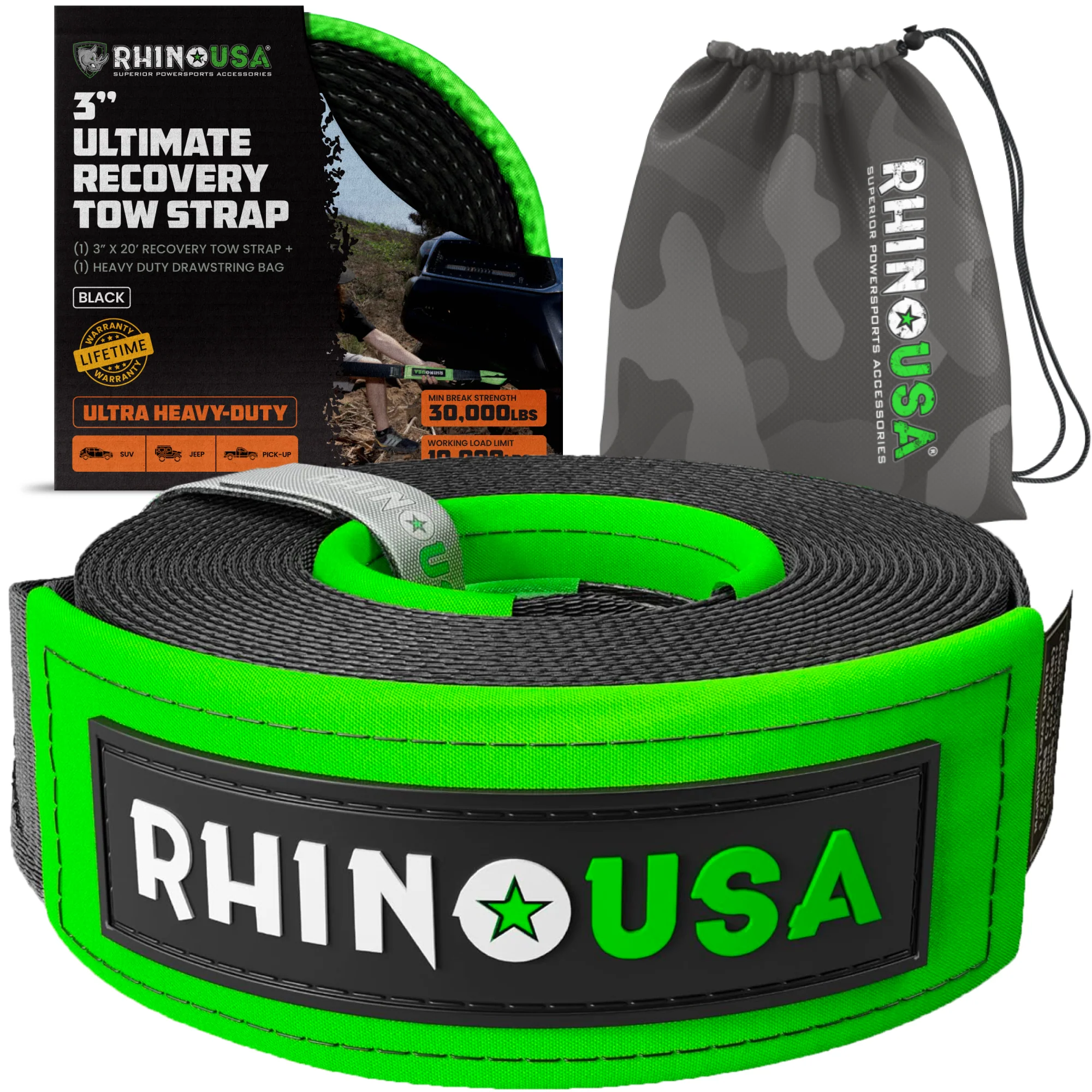 3" Ultimate Recovery Tow Strap - Image 12