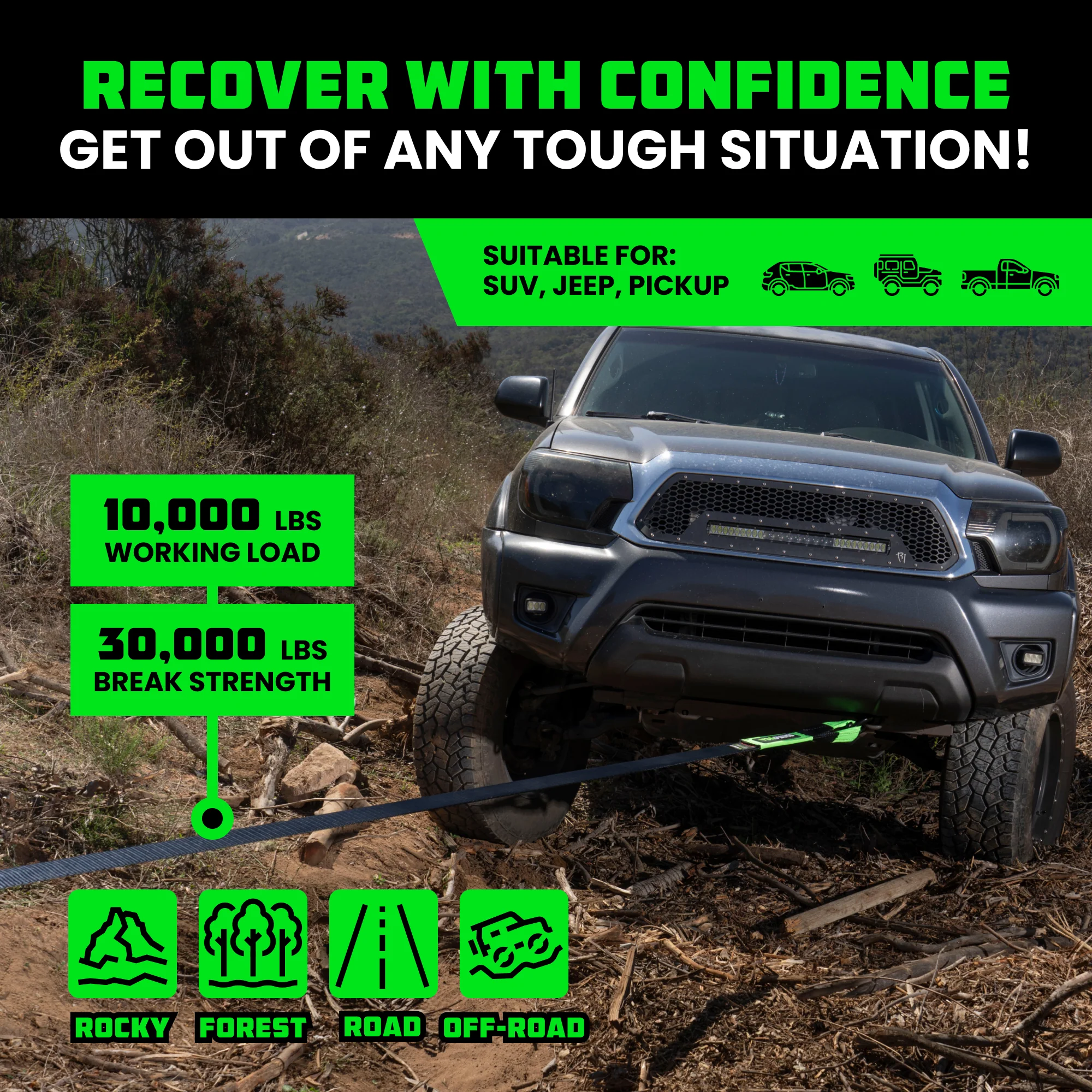 3" Ultimate Recovery Tow Strap - Image 17