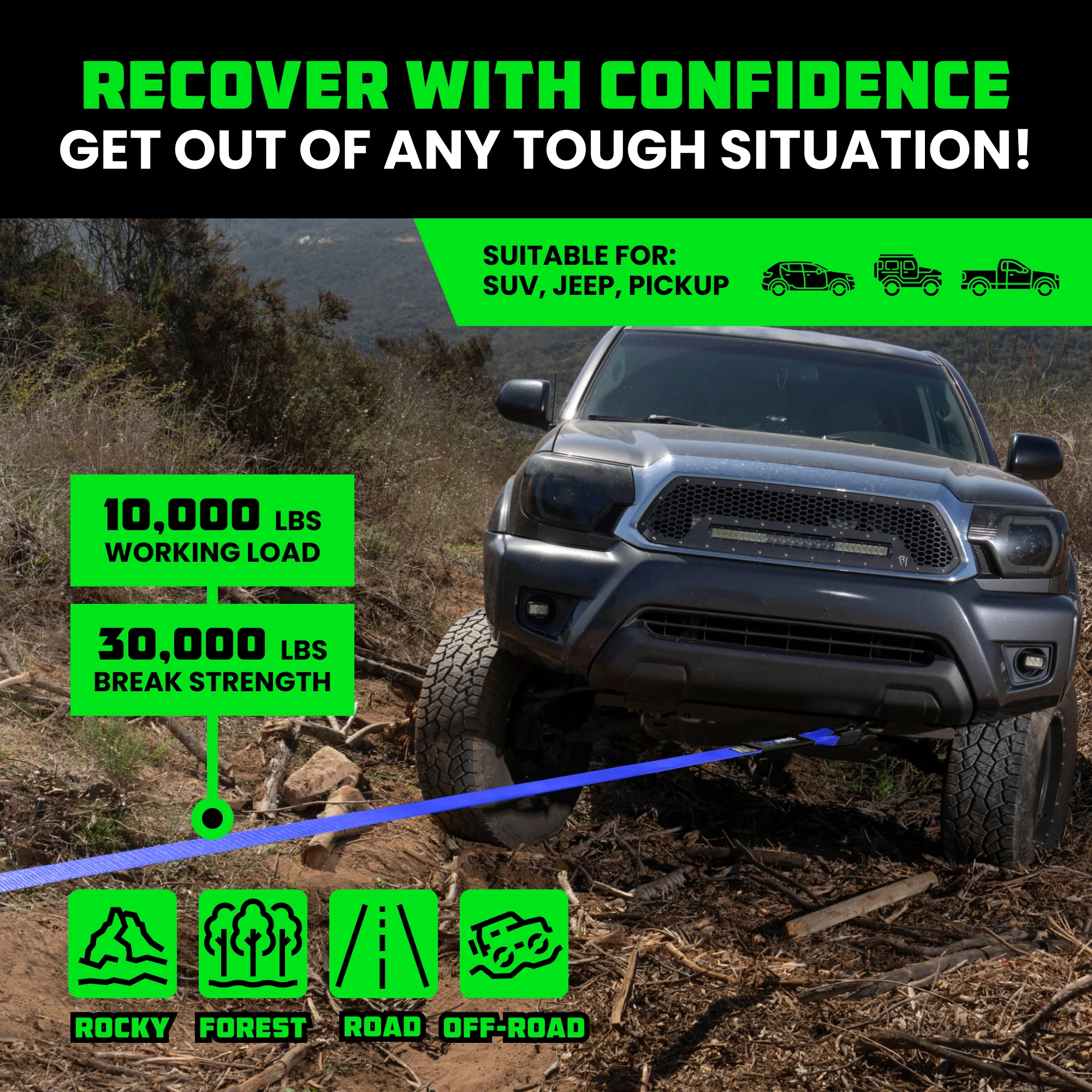 3" Ultimate Recovery Tow Strap - Image 54